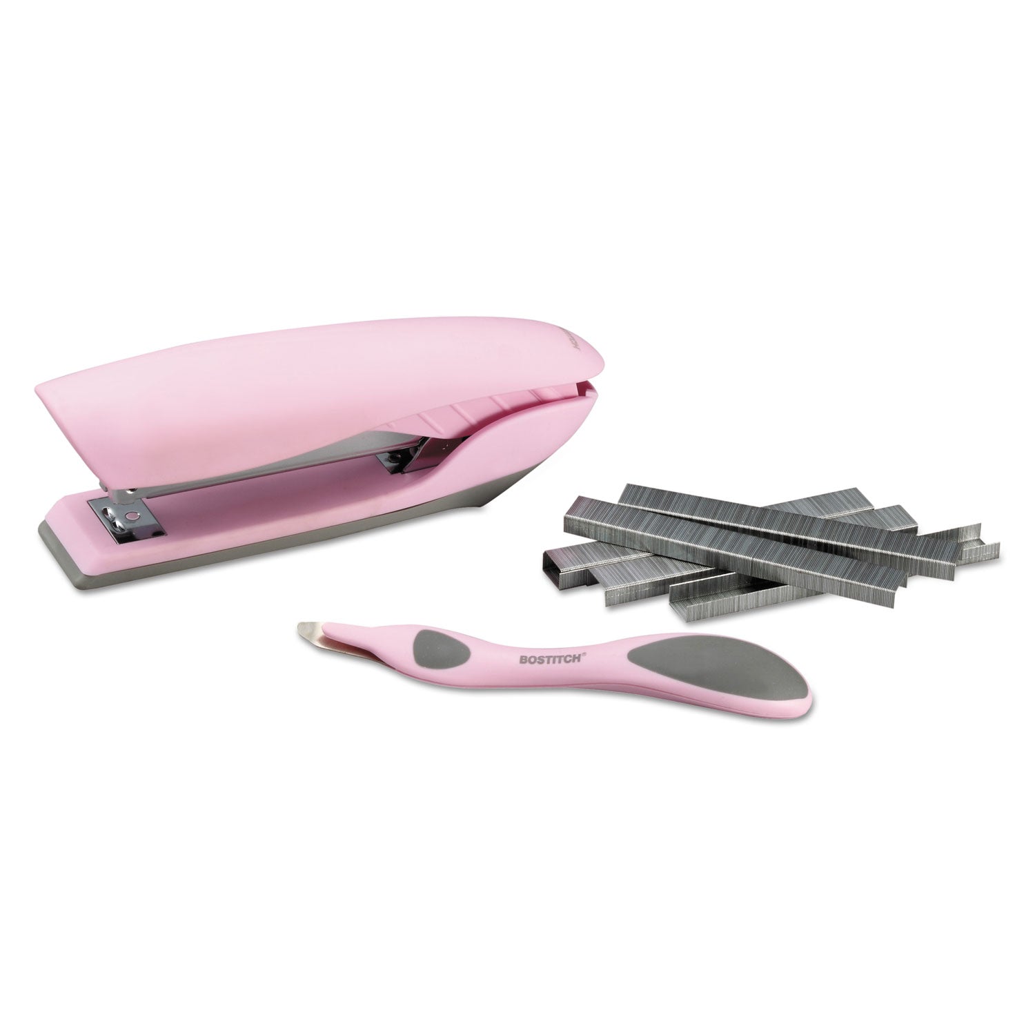 Velvet No-Jam Stapler Plus Pack, 20-Sheet Capacity, Pink -