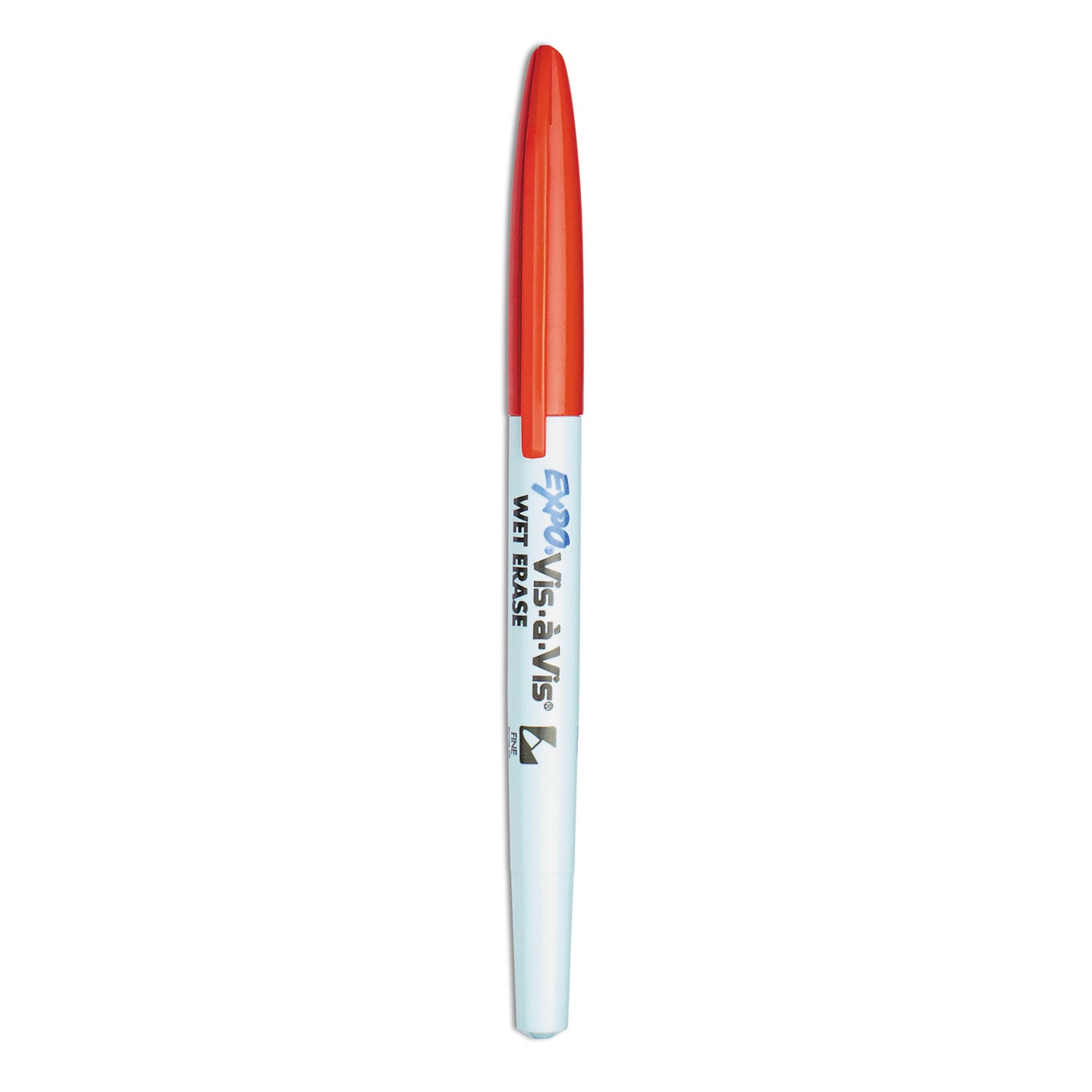 Vis-a-Vis Wet Erase Marker, Fine Bullet Tip, Red, Dozen -