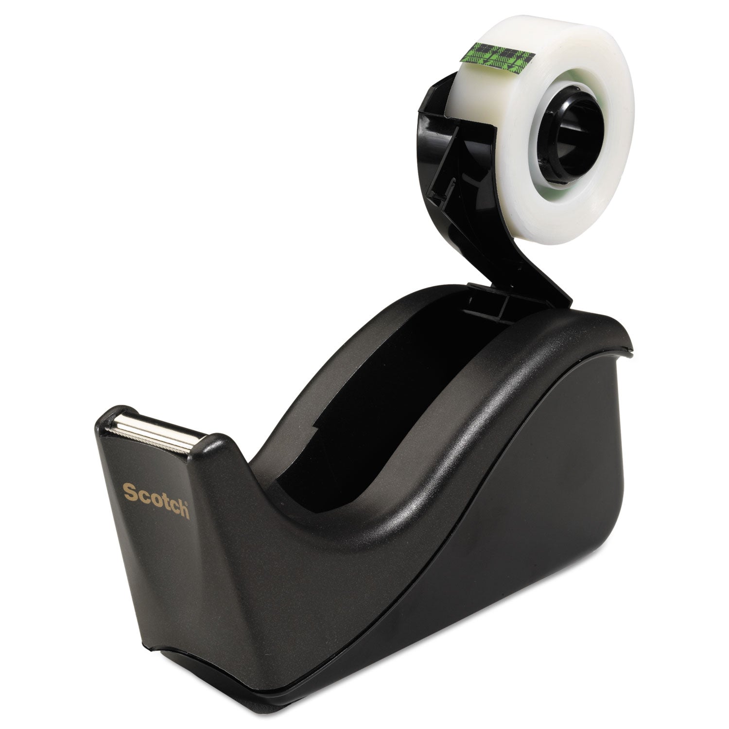 Value Desktop Tape Dispenser, 1" Core, Two-Tone Black -