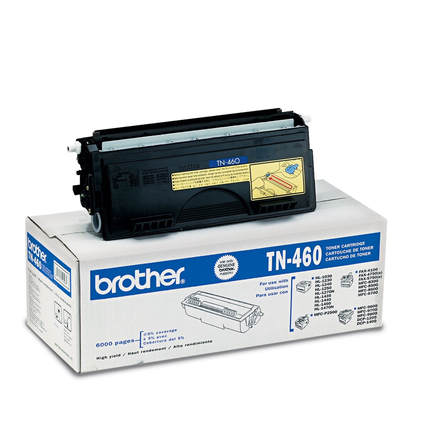 TN460 High-Yield Toner, 6,000 Page-Yield, Black -