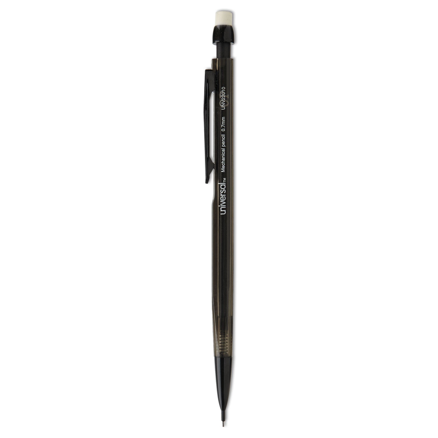 Mechanical Pencil, 0.7 mm, HB (#2), Black Lead, Smoke/Black Barrel, Dozen -