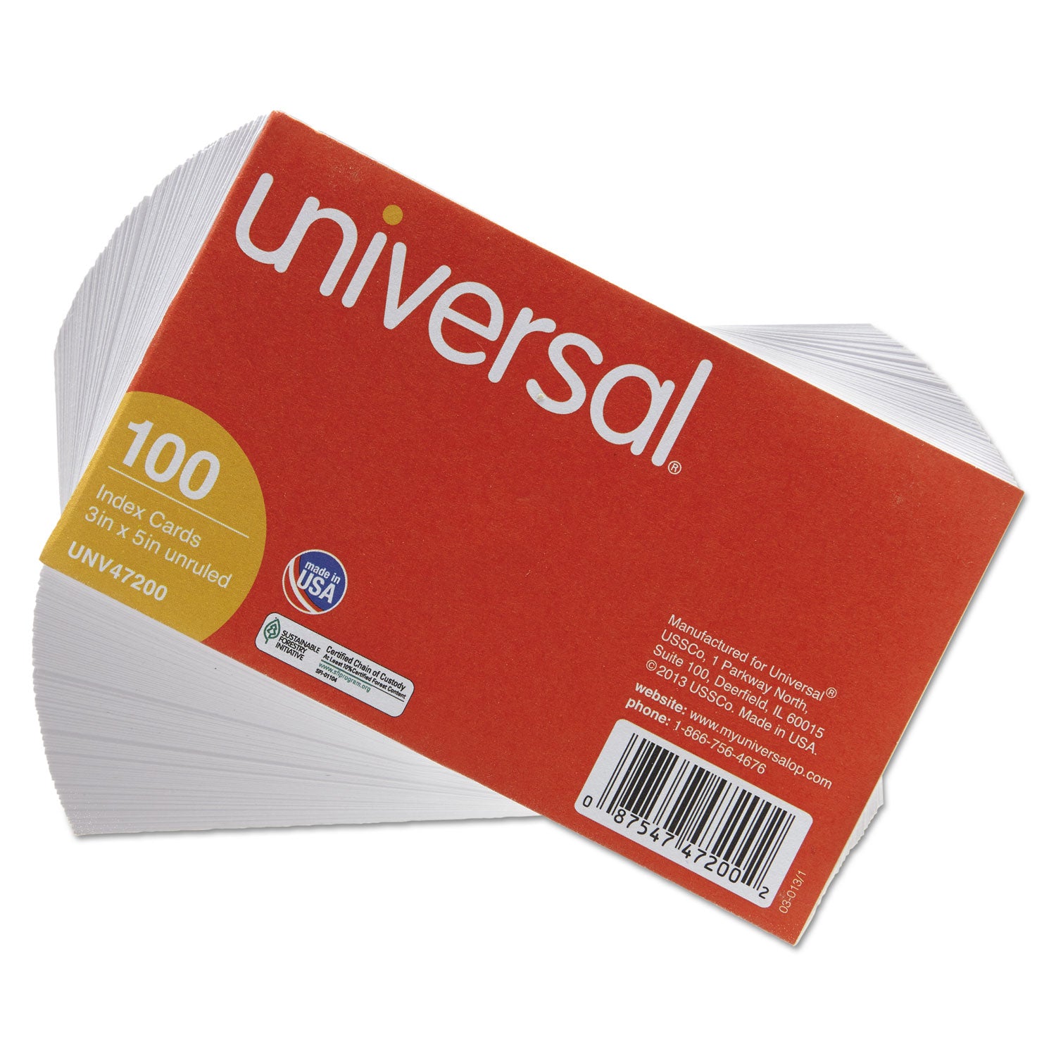 Unruled Index Cards, 3 x 5, White, 100/Pack -