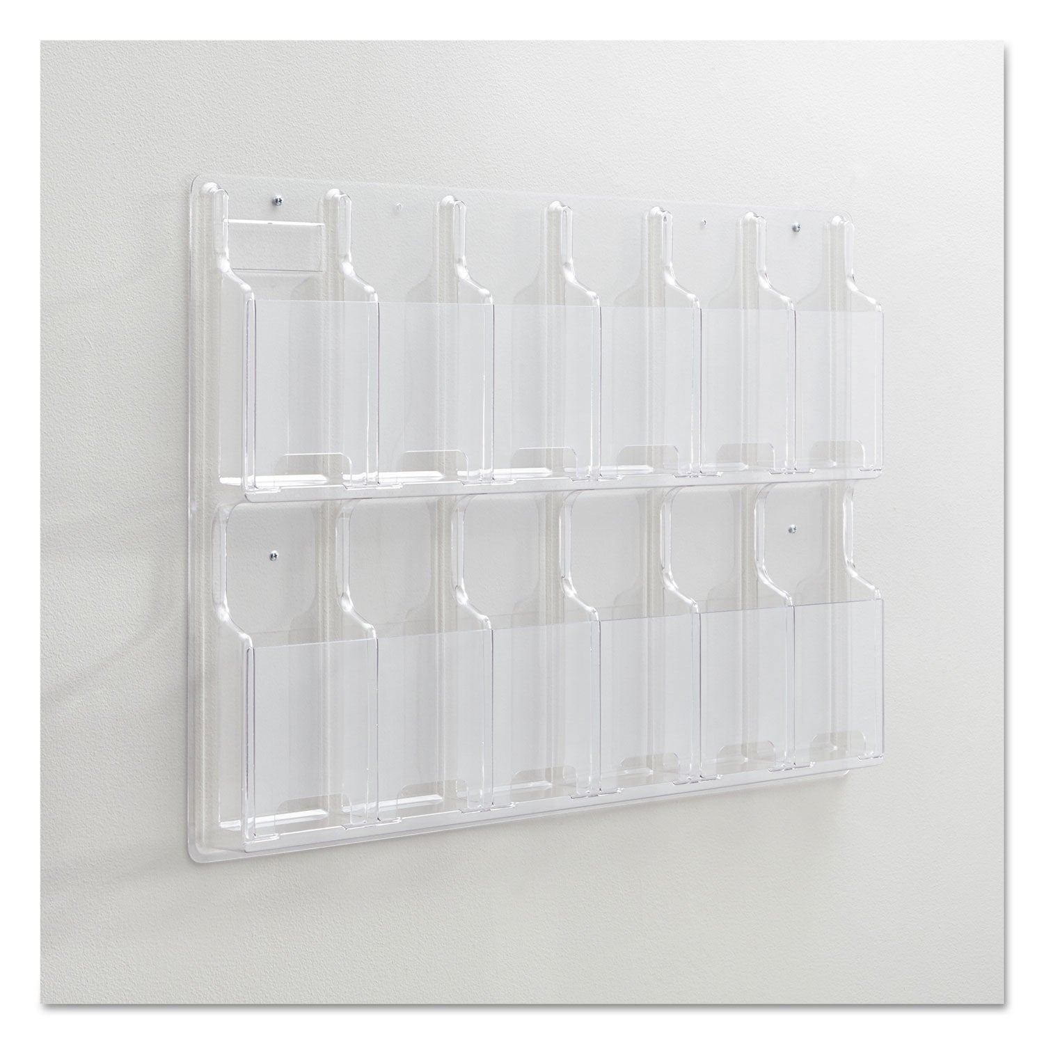 Reveal Clear Literature Displays, 12 Compartments, 30w x 2d x 20.25h, Clear -