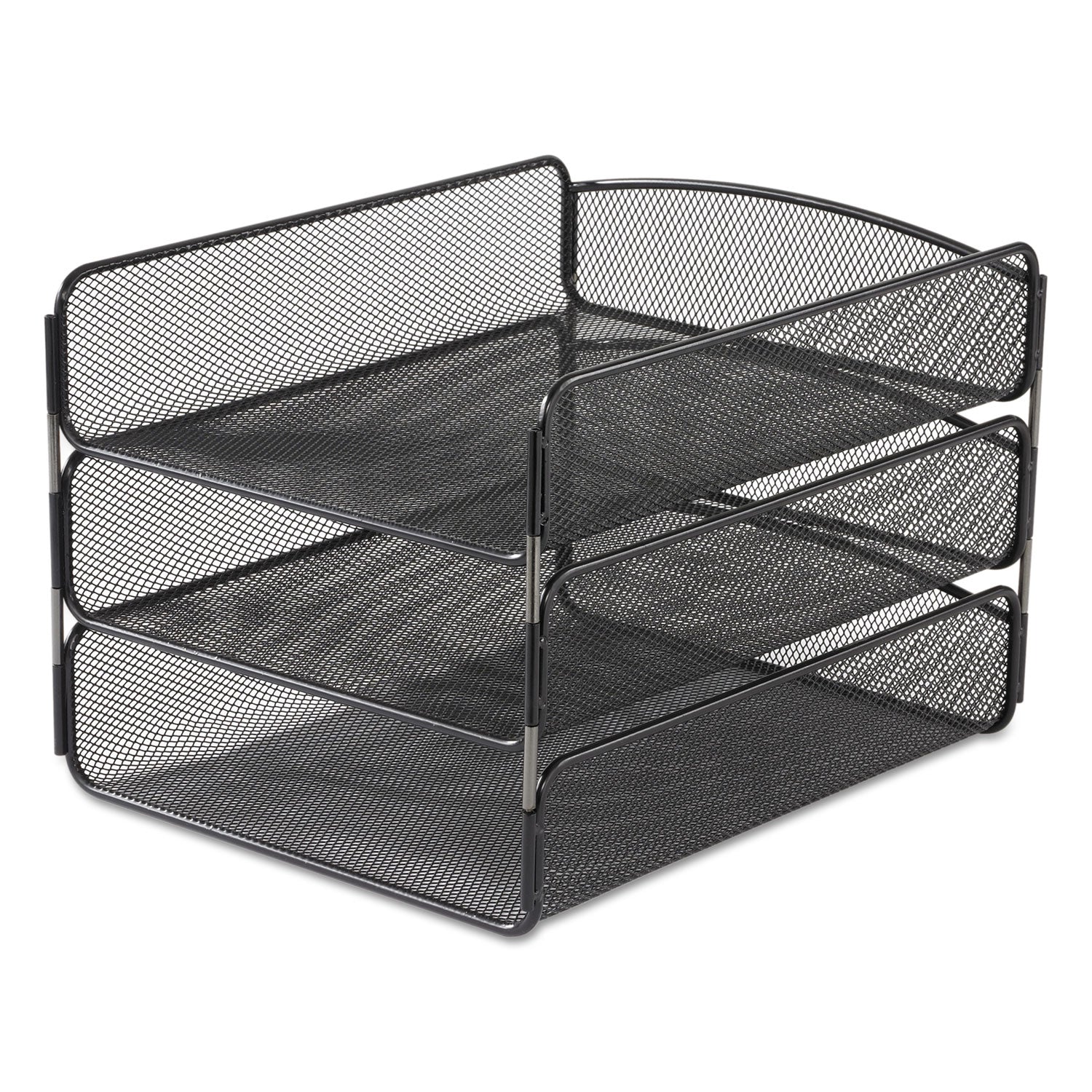 Onyx Desk Tray, 3 Sections, Letter Size Files, 9.25" x 11.75" x 8", Black -