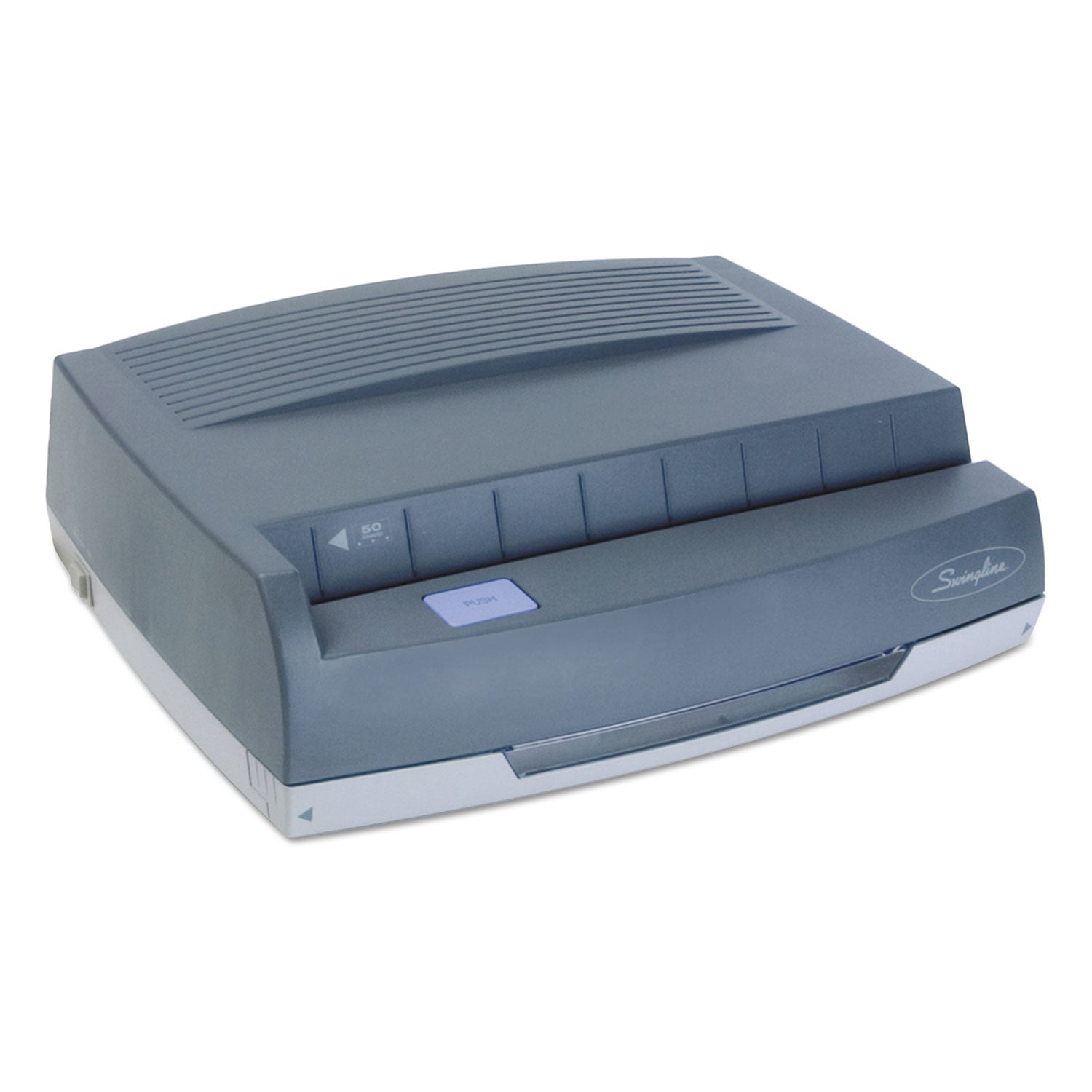 50-Sheet 350MD Electric Three-Hole Punch, 9/32" Holes, Gray -