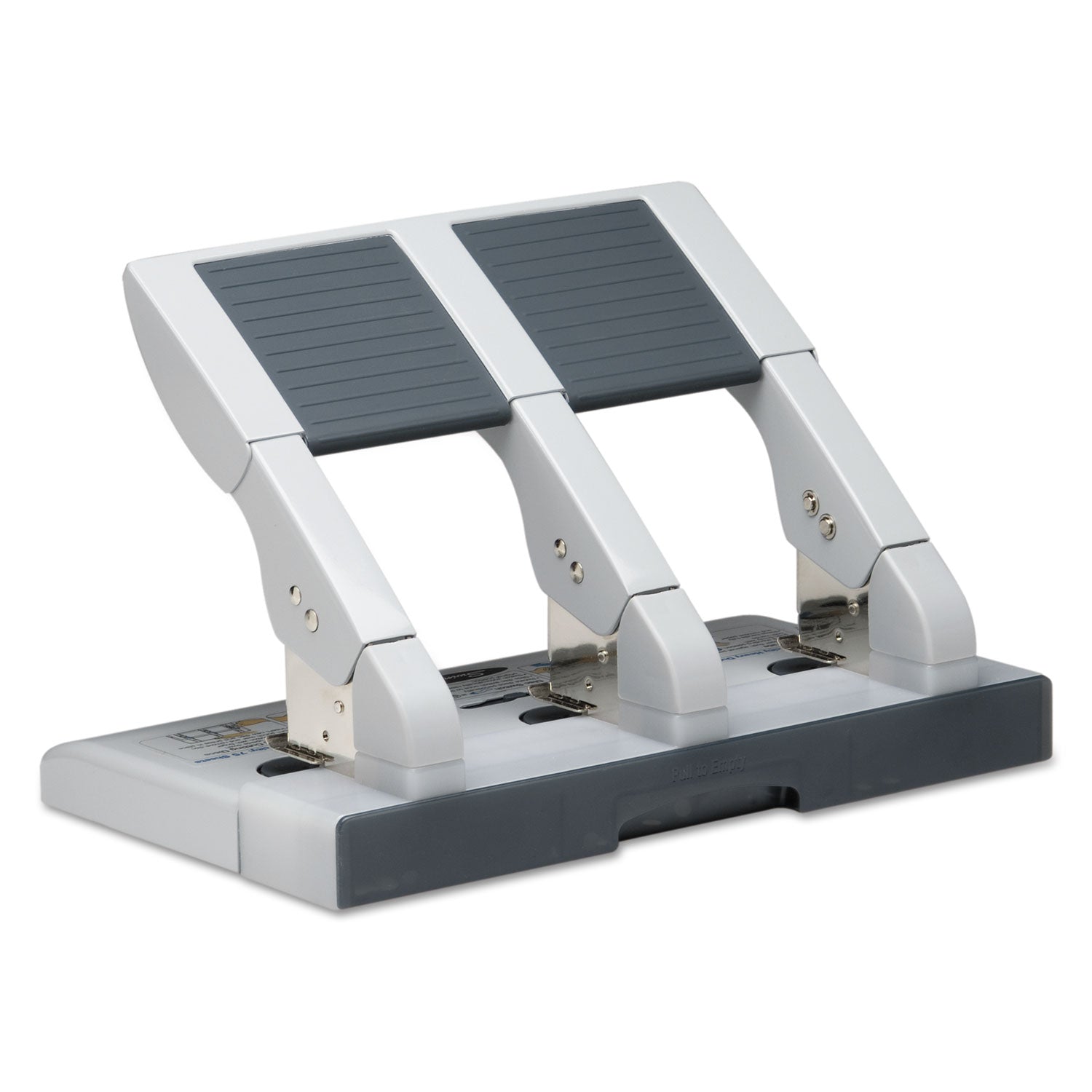 75-Sheet Heavy-Duty High-Capacity Three-Hole Adjustable Punch, 9/32" Holes, Putty/Gray -