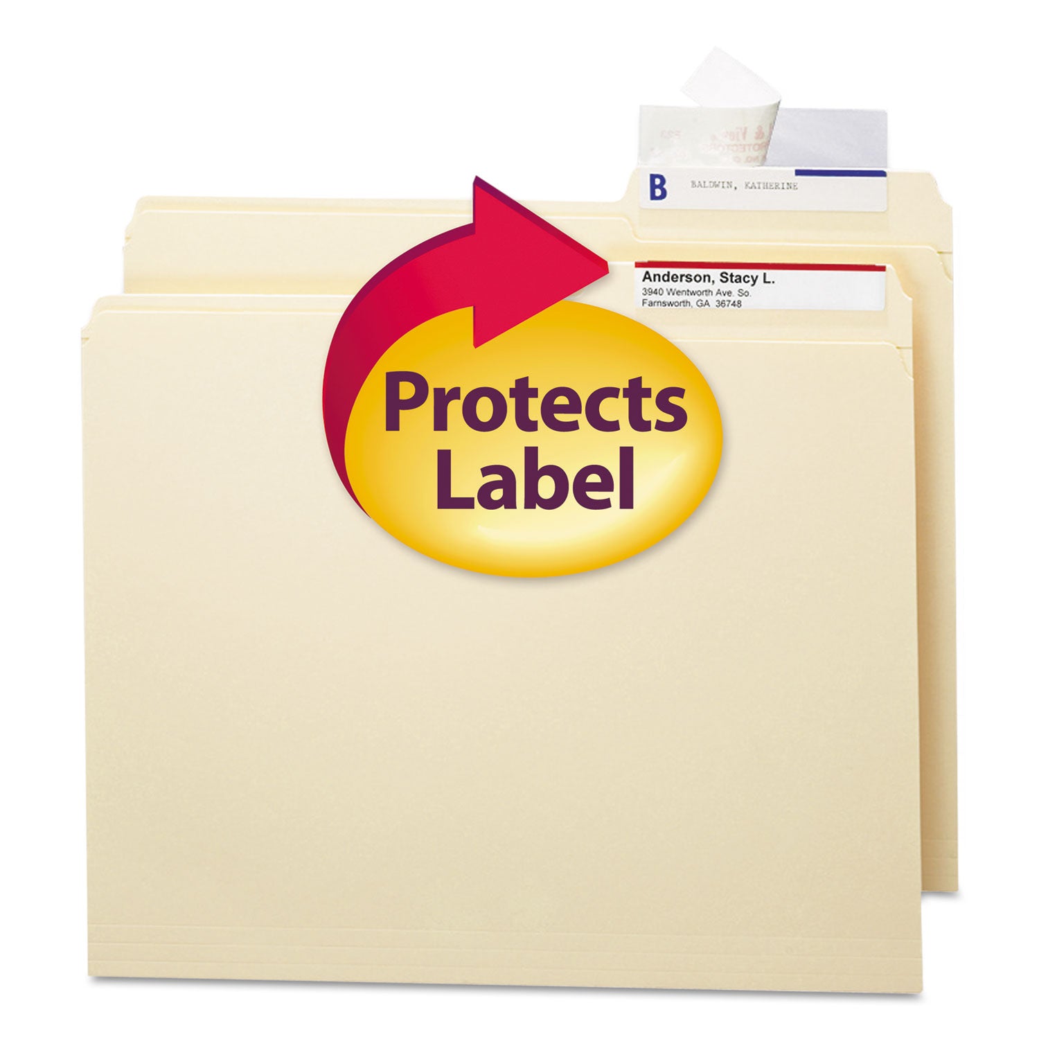 Seal and View File Folder Label Protector, Clear Laminate, 3.5 x 1.69, 100/Pack -