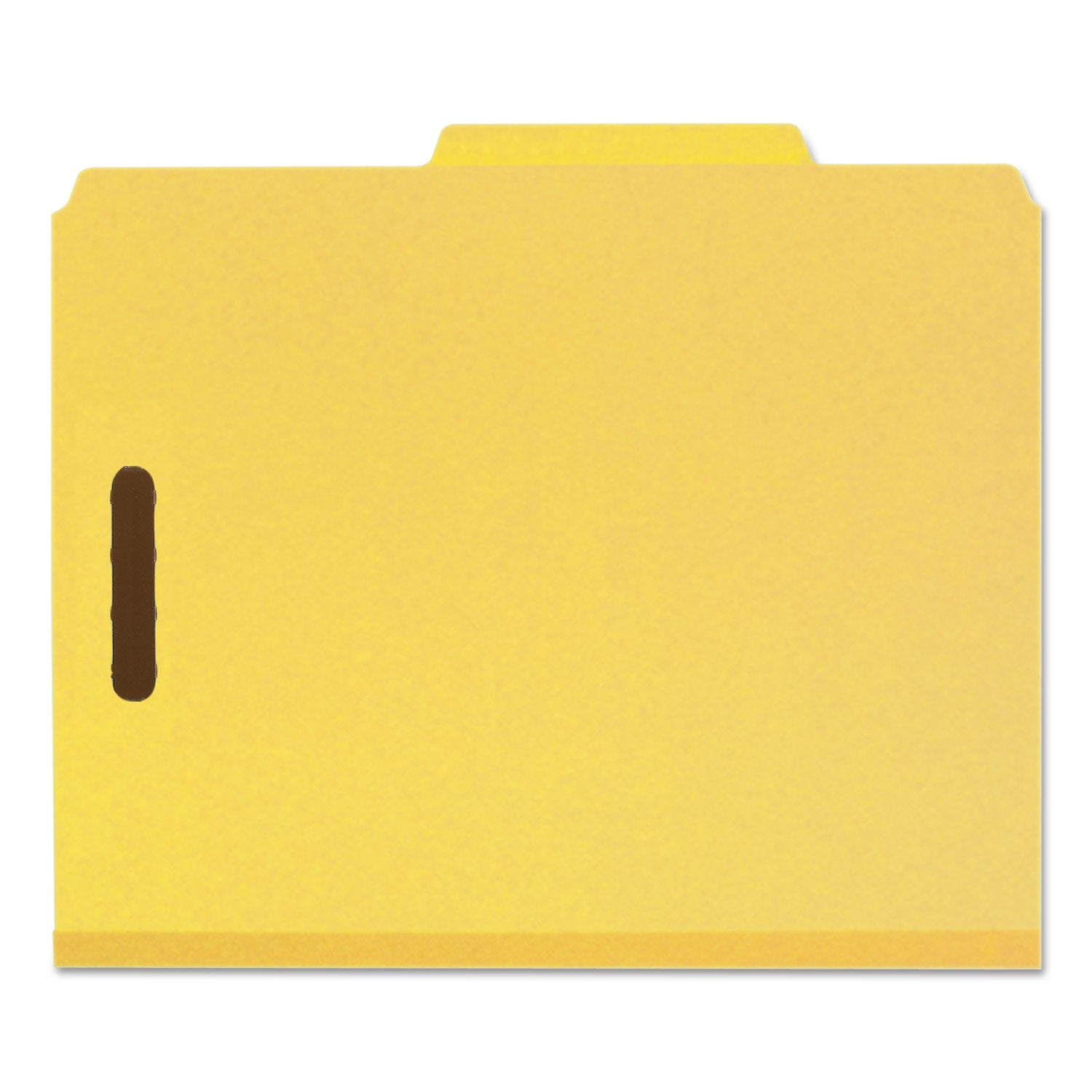 Recycled Pressboard Classification Folders, 2" Expansion, 2 Dividers, 6 Fasteners, Letter Size, Yellow Exterior, 10/Box -