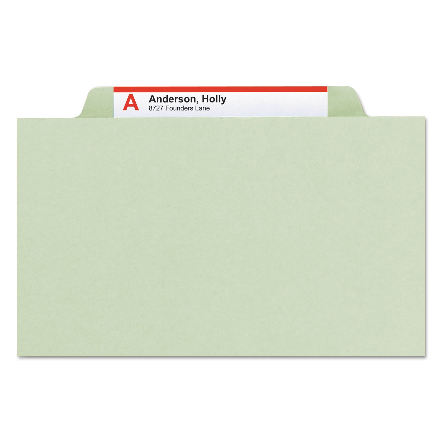 Recycled Pressboard Classification Folders, 2" Expansion, 1 Divider, 4 Fasteners, Legal Size, Gray-Green, 10/Box -