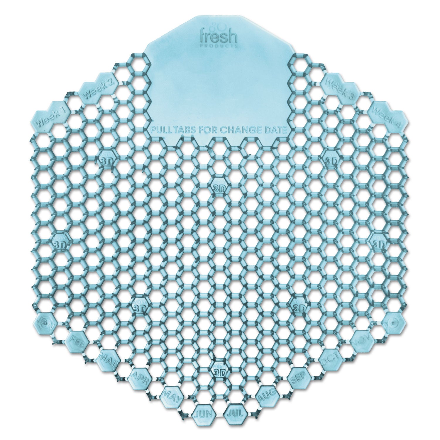 Wave 3D Urinal Deodorizer Screen, Ocean Mist Scent, Blue, 10 Screens/Box -