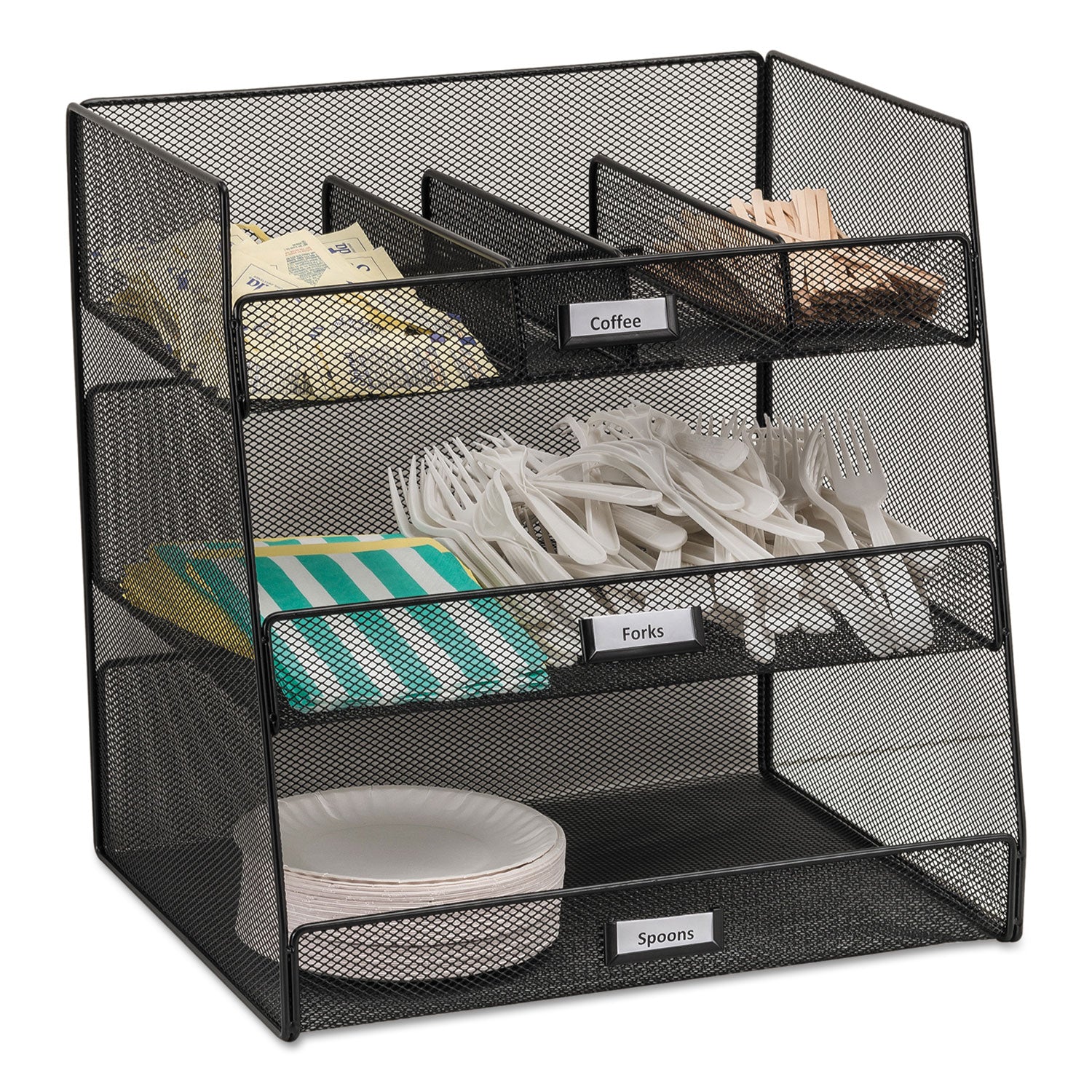 onyx-breakroom-organizers-3-compartments1463-x-1175-x-15-steel-mesh-black_saf3293bl - 1