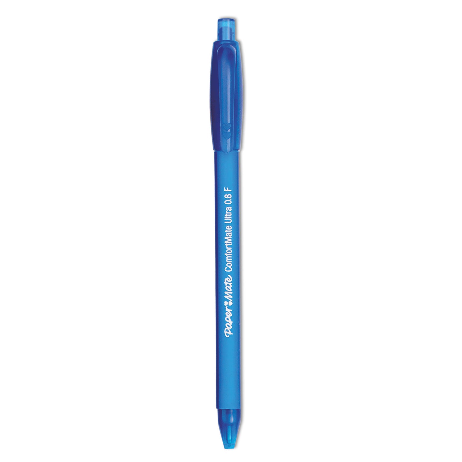 ComfortMate Ultra Ballpoint Pen, Retractable, Fine 0.8 mm, Blue Ink, Blue Barrel, Dozen -