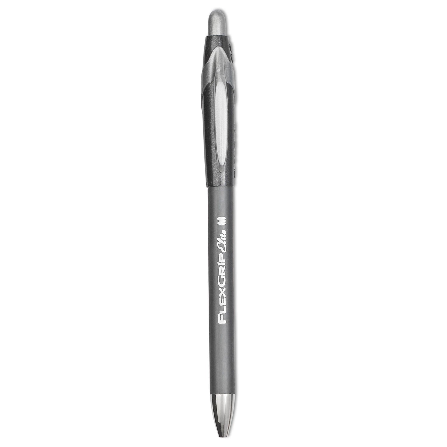 FlexGrip Elite Ballpoint Pen, Retractable, Medium 1 mm, Black Ink, Black Barrel, Dozen -