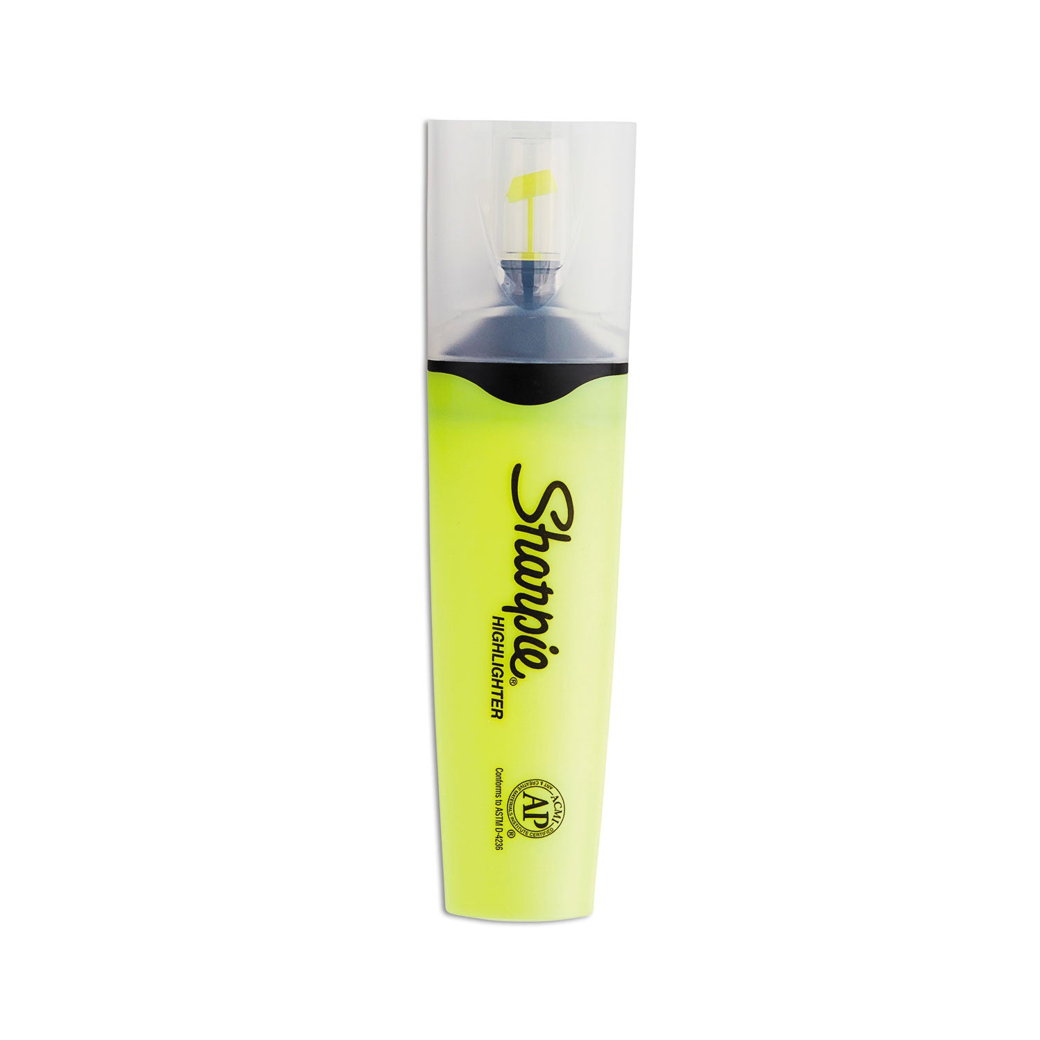 Clearview Tank-Style Highlighter, Fluorescent Yellow Ink, Chisel Tip, Yellow/Black/Clear Barrel, Dozen -