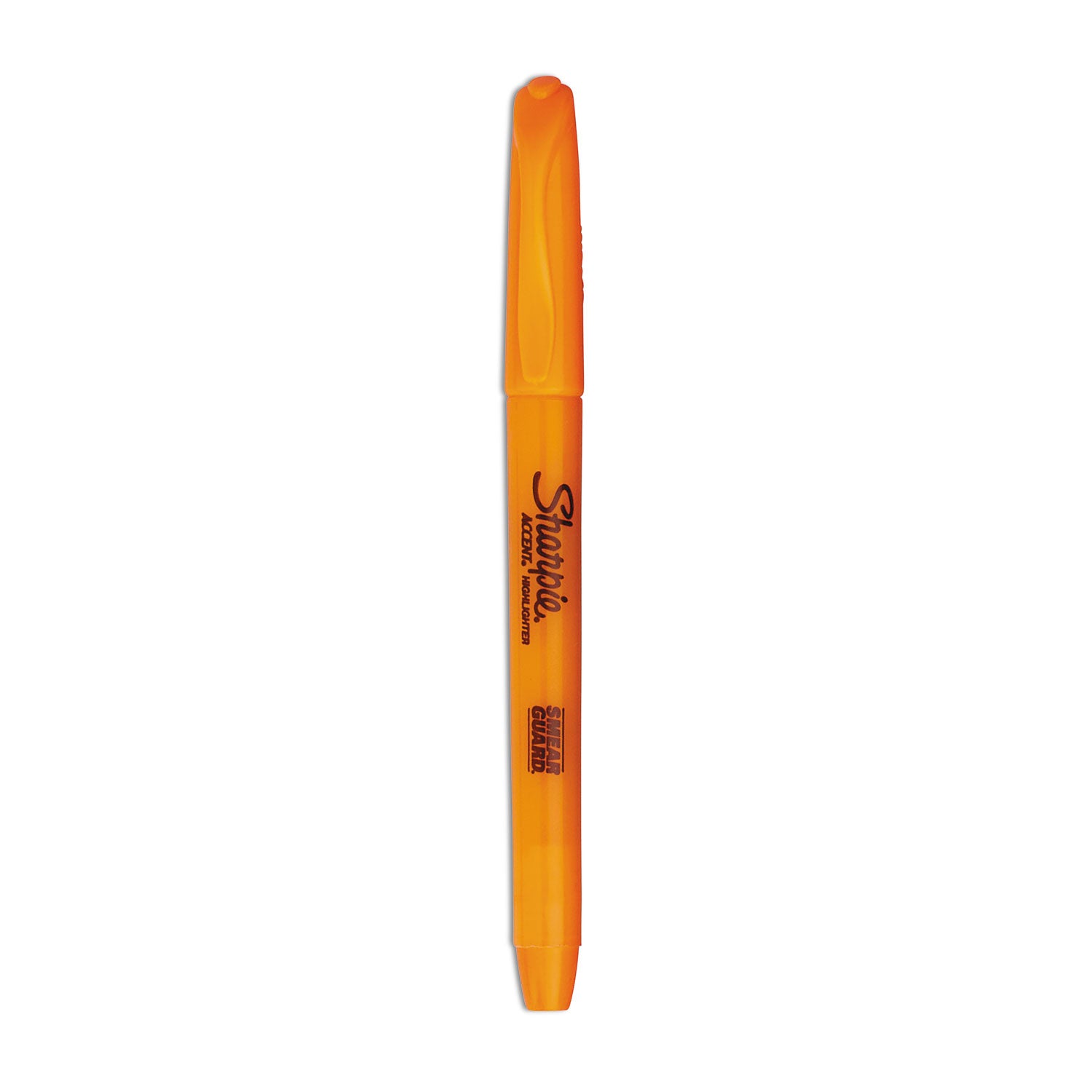 Pocket Style Highlighters, Fluorescent Orange Ink, Chisel Tip, Orange Barrel, Dozen -