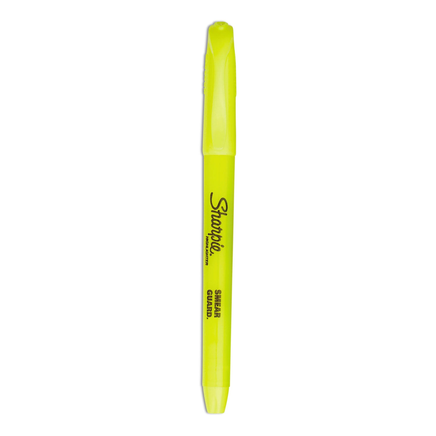 Pocket Style Highlighters, Fluorescent Yellow Ink, Chisel Tip, Yellow Barrel, Dozen -
