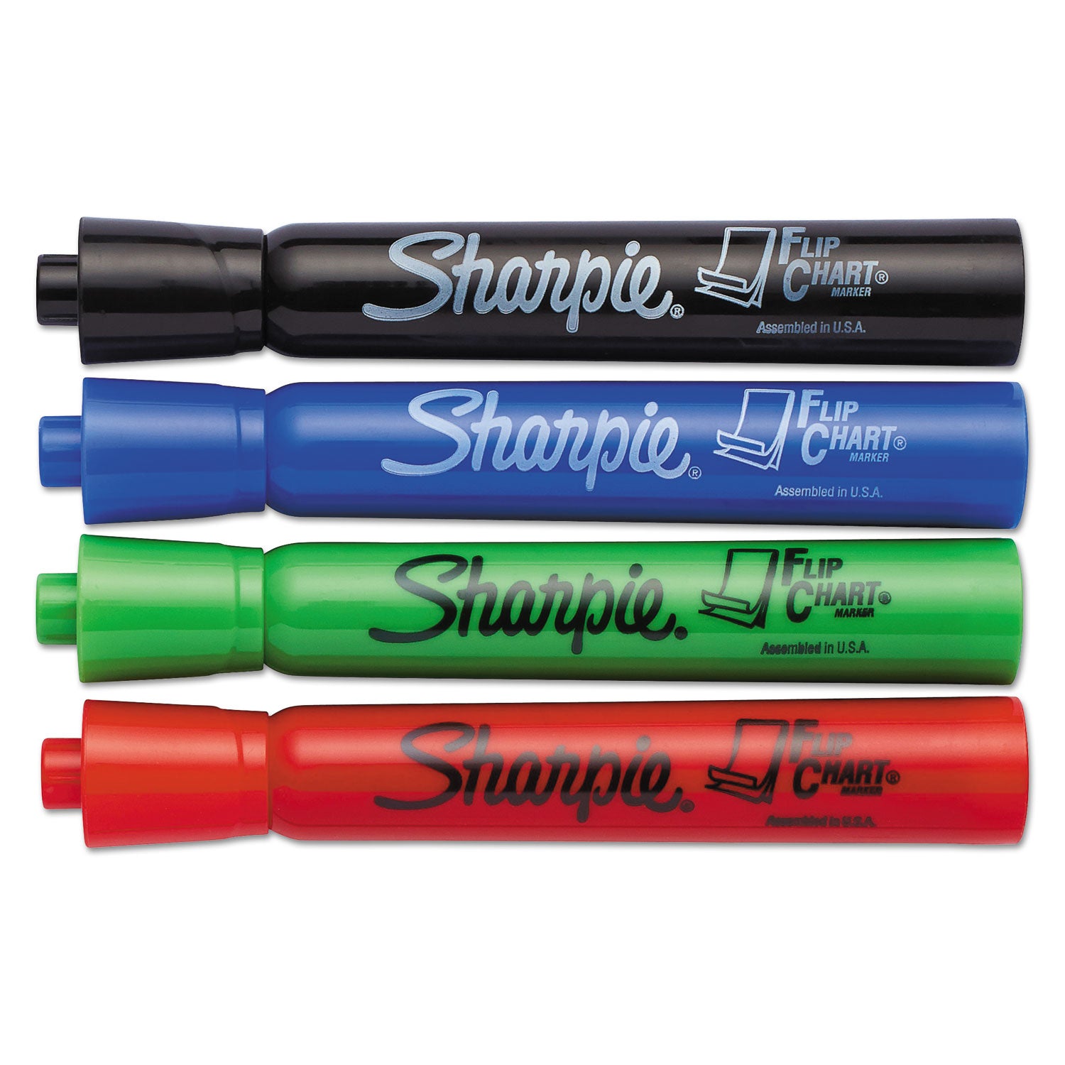Flip Chart Marker, Broad Bullet Tip, Assorted Colors, 4/Set -