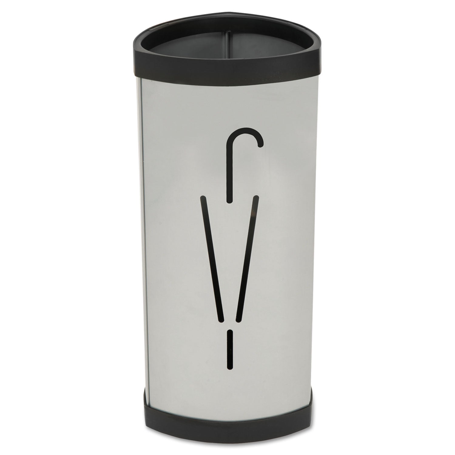 Triangular Umbrella Stand, Steel, 10.25w x 10.25d x 23.67h, Silver/Black -