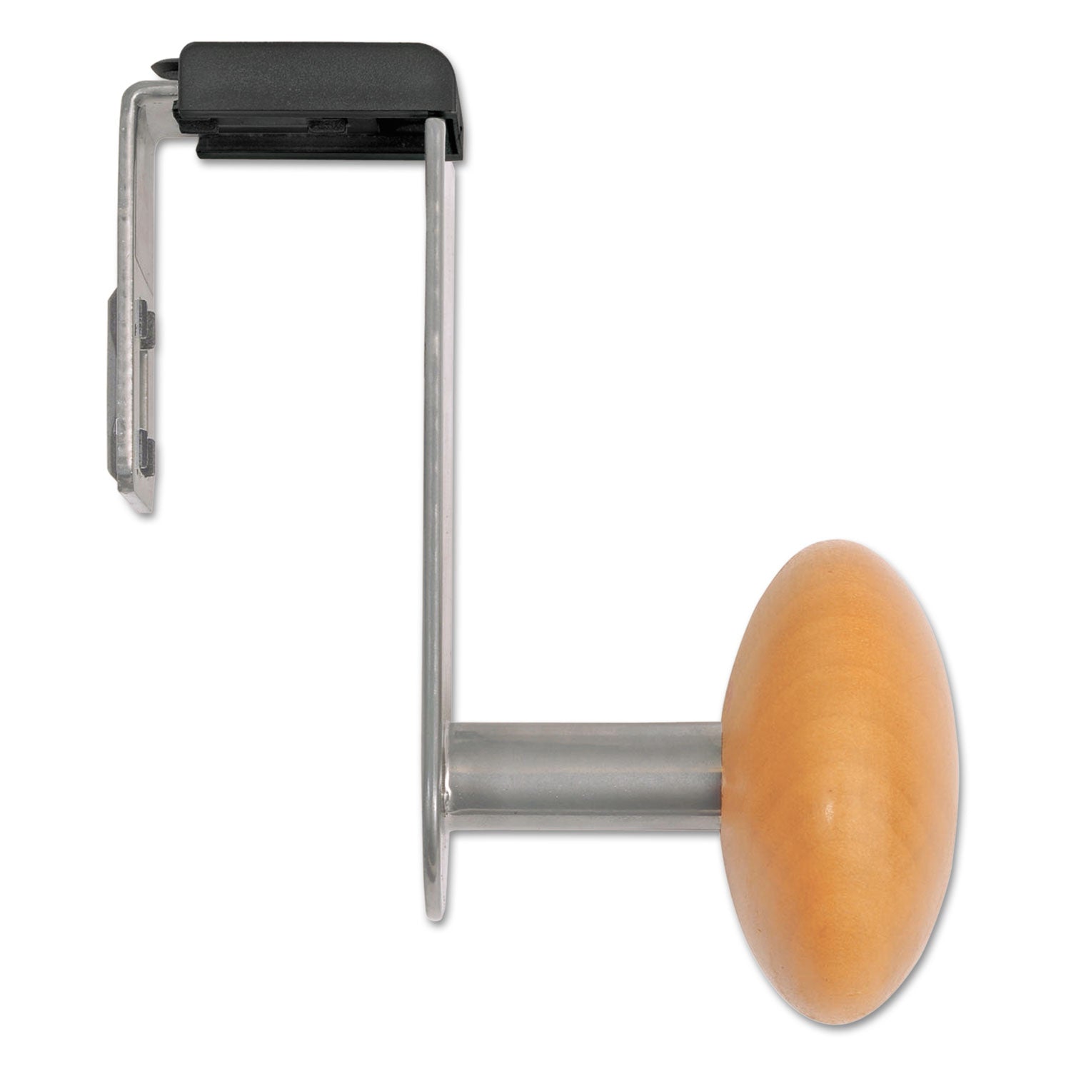 Cubicle Garment Peg, 1-Hook, 1.2 x 1.38 x 4.3, Wood, Metallic Gray, 1 lb Capacity -
