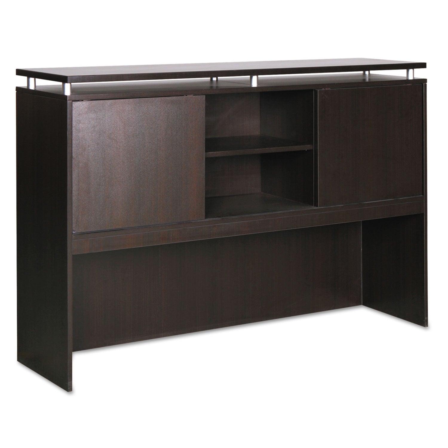 Alera Sedina Series Hutch with Sliding Doors, 72w x 15d x 42.5h, Espresso -