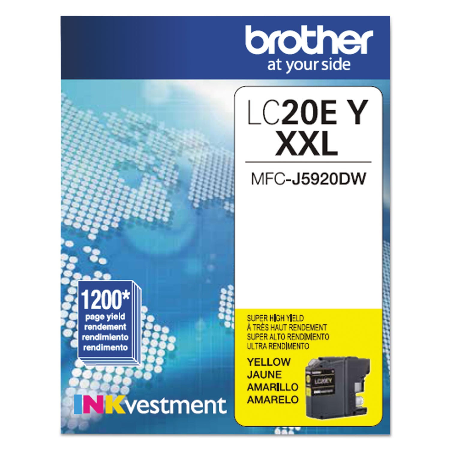 LC20EY INKvestment Super High-Yield Ink, 1,200 Page-Yield, Yellow -