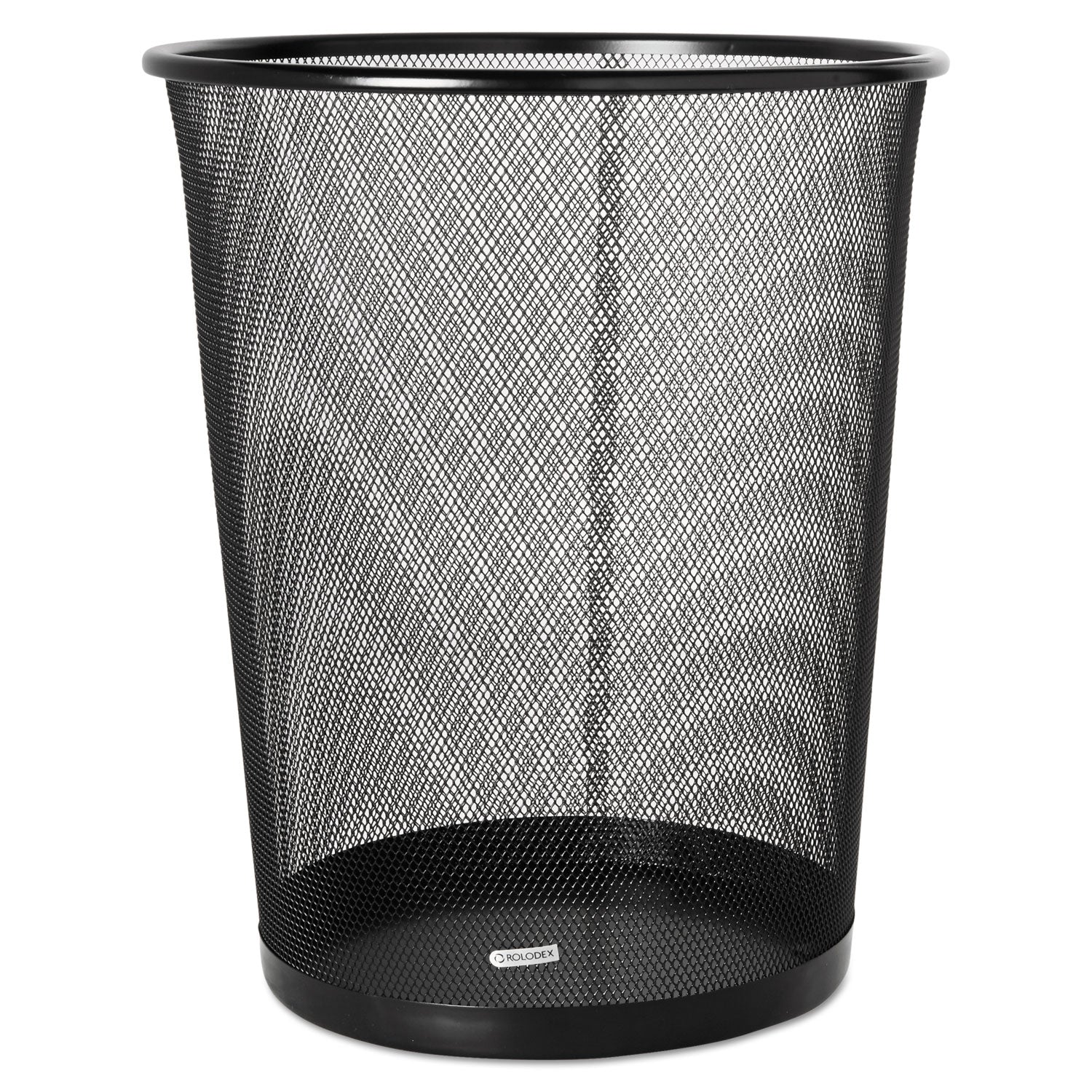 Mesh Round Wastebasket, 4.5 gal, Mesh, Black -