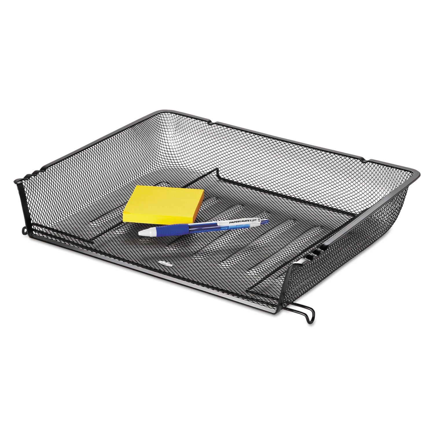 Mesh Stacking Side Load Tray, 1 Section, Letter Size Files, 14.25" x 10.13" x 2.75", Black -
