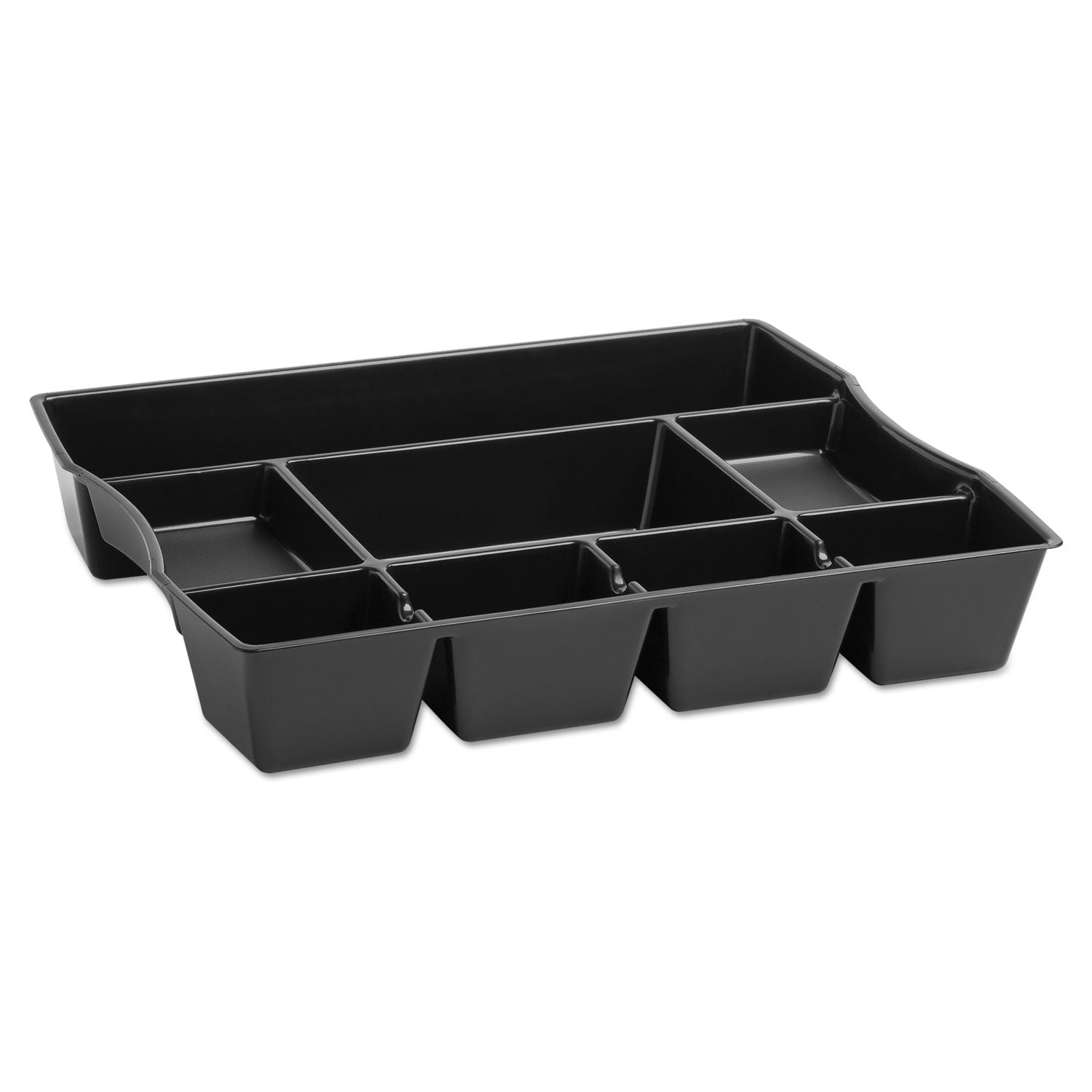Regeneration Deep Drawer Organizer, Eight Compartments, 14.88 x 11.88 x 2.5, Plastic, Black -