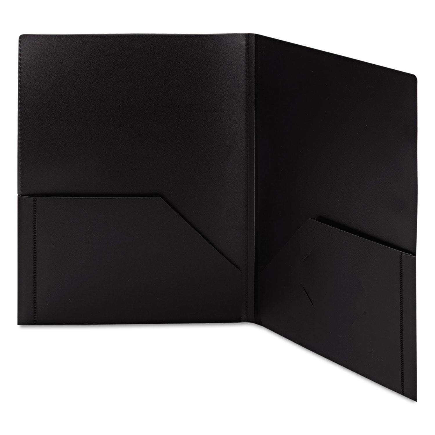 Frame View Poly Two-Pocket Folder, 100-Sheet Capacity, 11 x 8.5, Clear/Black, 5/Pack -