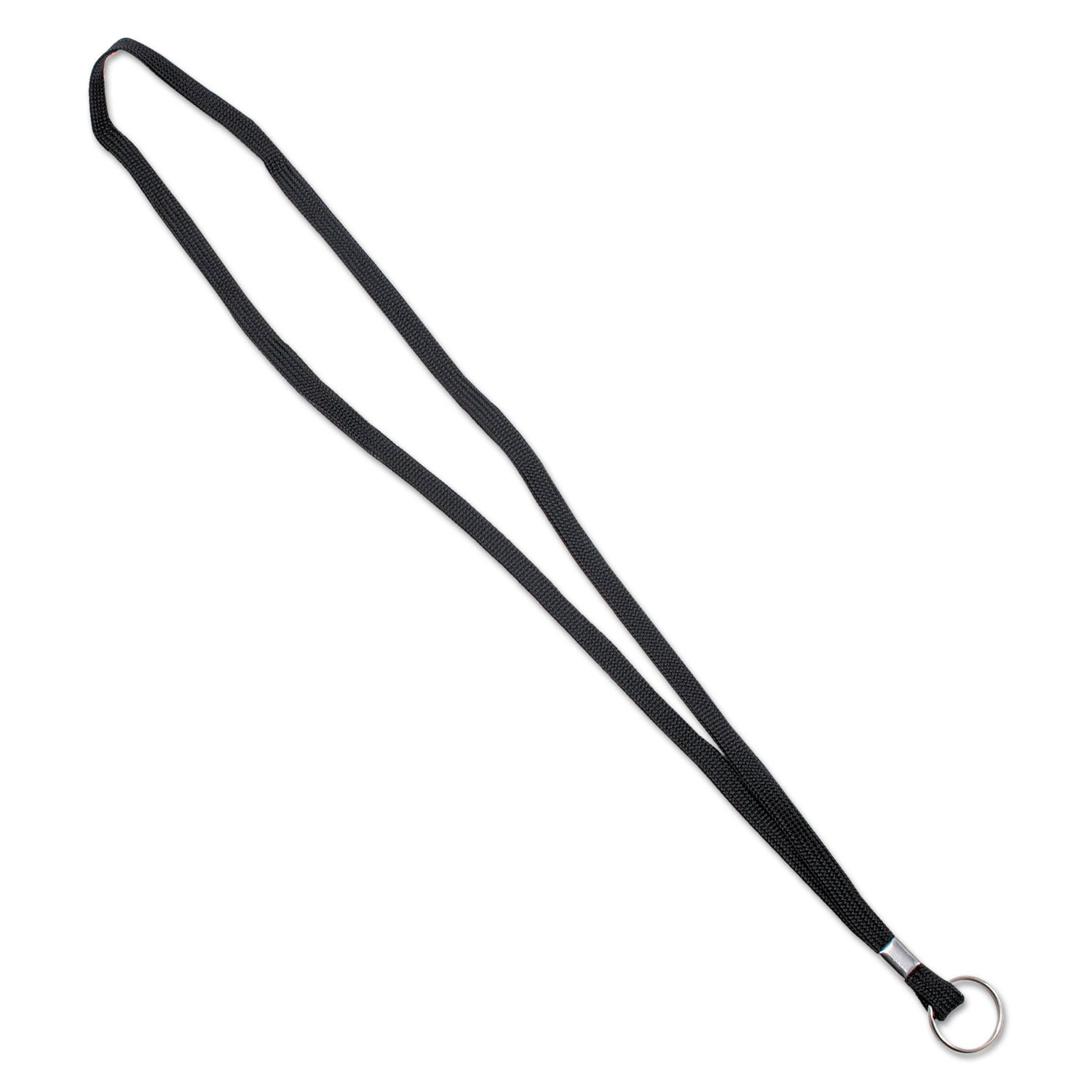 Deluxe Lanyards, Metal Ring Fastener, 36" Long, Black, 24/Box -