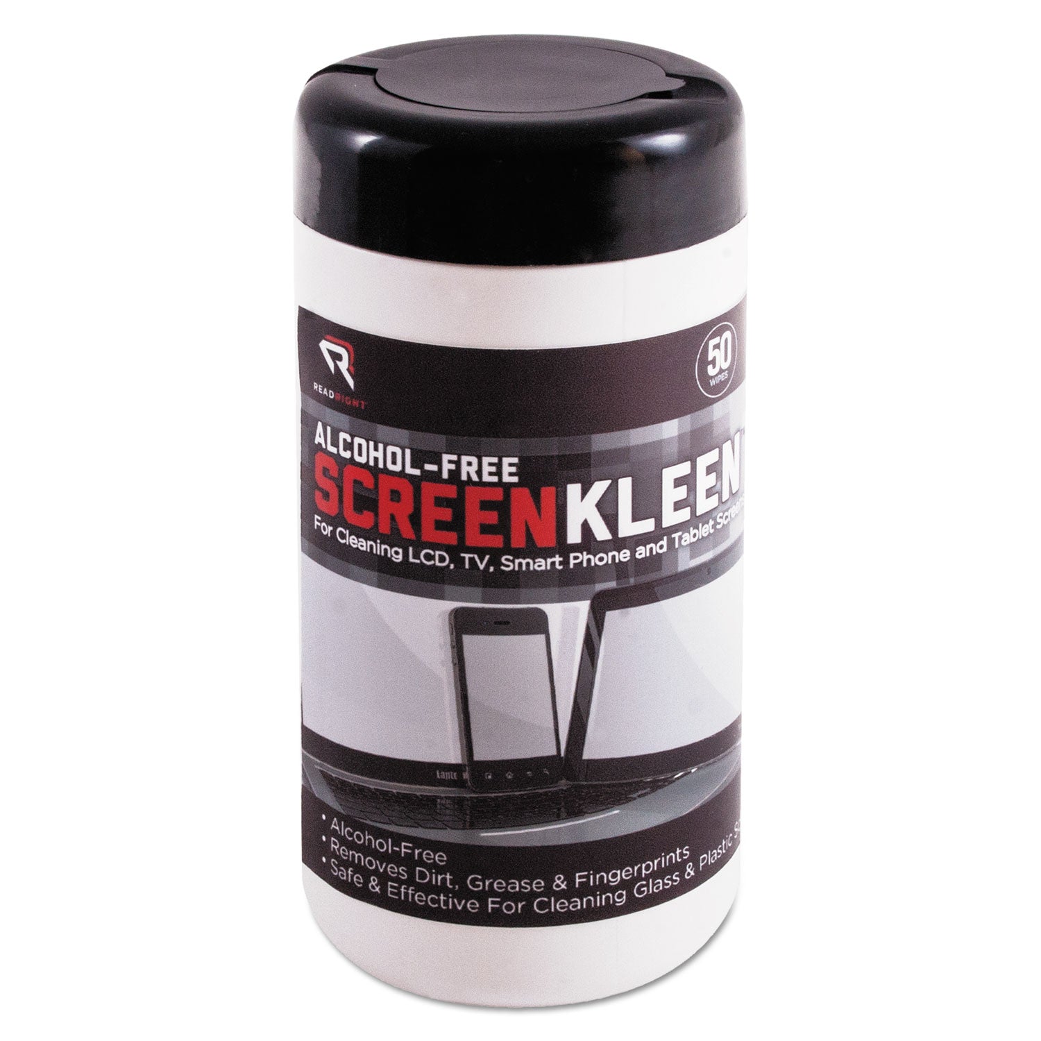 ScreenKleen Monitor Screen Wet Wipes, Cloth, 5.25 x 5.75, Unscented, 50/Tub -