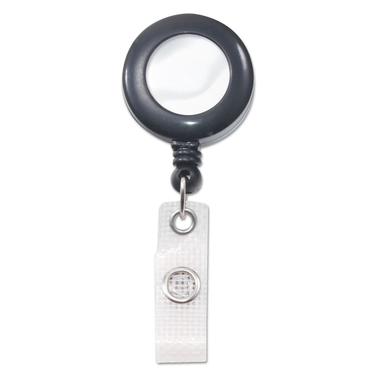 Deluxe Retractable ID Reel with Badge Holder, 24" Extension, Black, 12/Box -