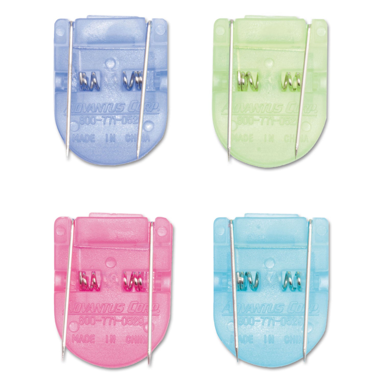 Wall Clips for Fabric Panels, 40 Sheet Capacity, Assorted Cool Colors, 50/Box -