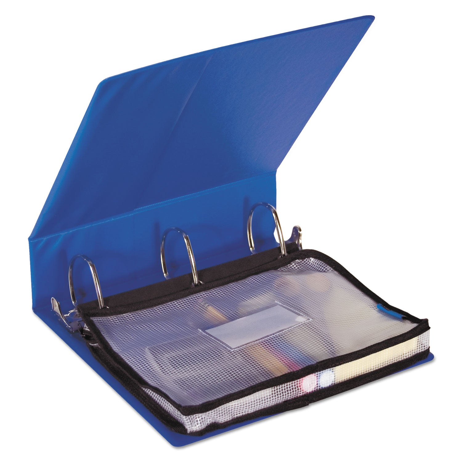 Expanding Zipper Pouch, 13 x 9.25, Black/Clear -