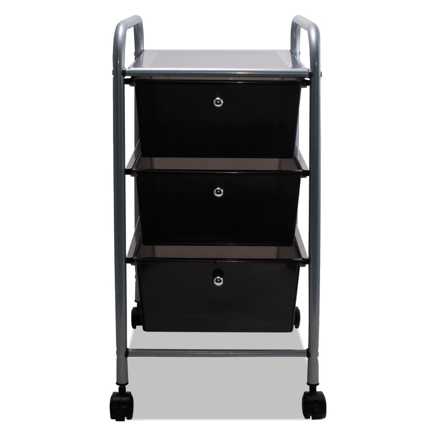 Advantus 3-Drawer Organizer - 3 Drawer - 4 Casters - Metal - x 15.5" Width x 13" Depth x 27" Height - Smoke - 1 Each - 2