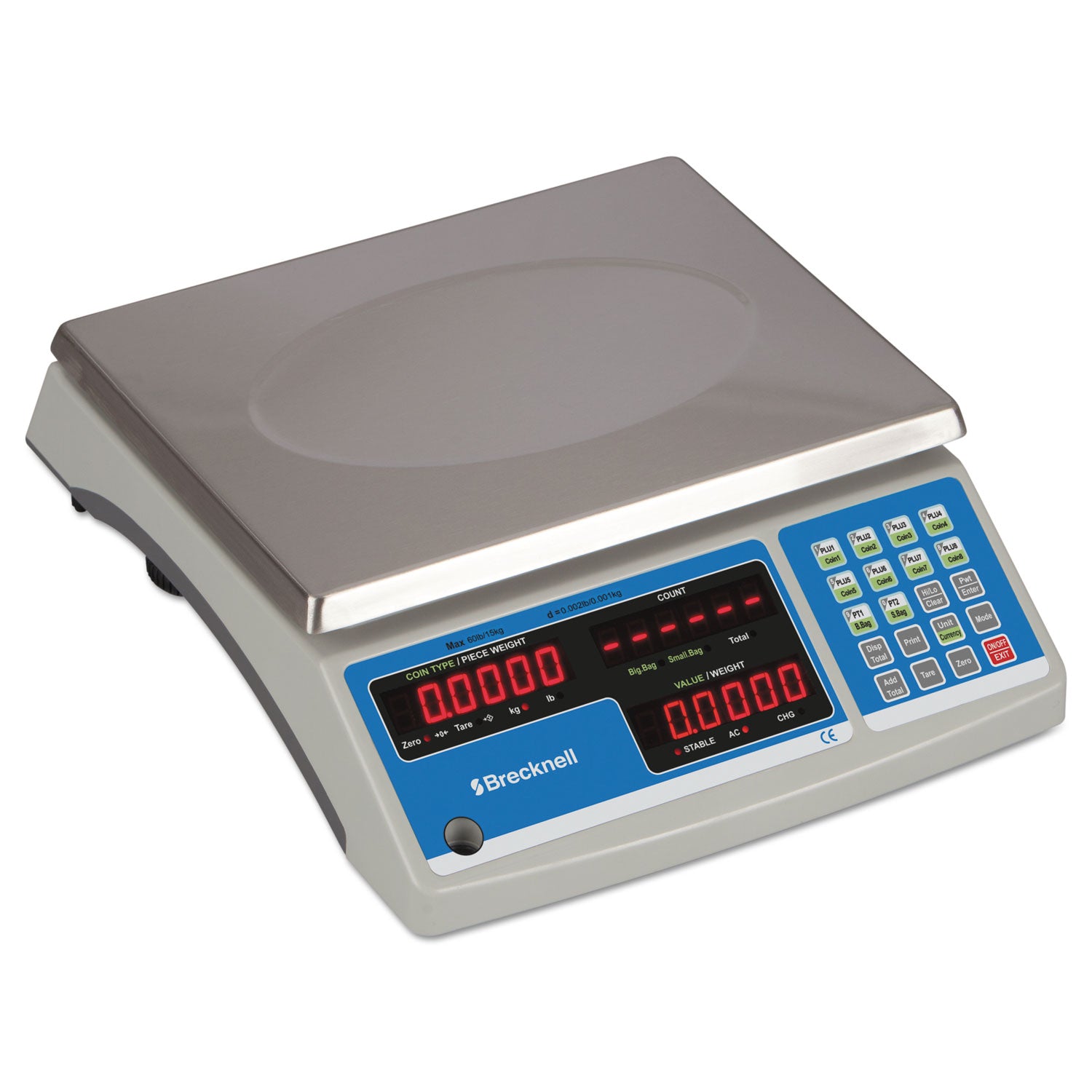 Electronic 60 lb Coin and Parts Counting Scale, 11.5 x 8.75, Gray -