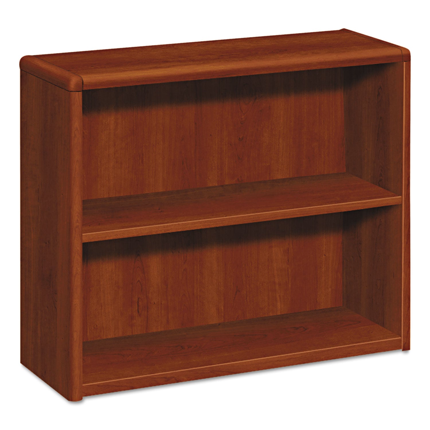 10700 Series Wood Bookcase, Two-Shelf, 36w x 13.13d x 29.63h, Cognac -