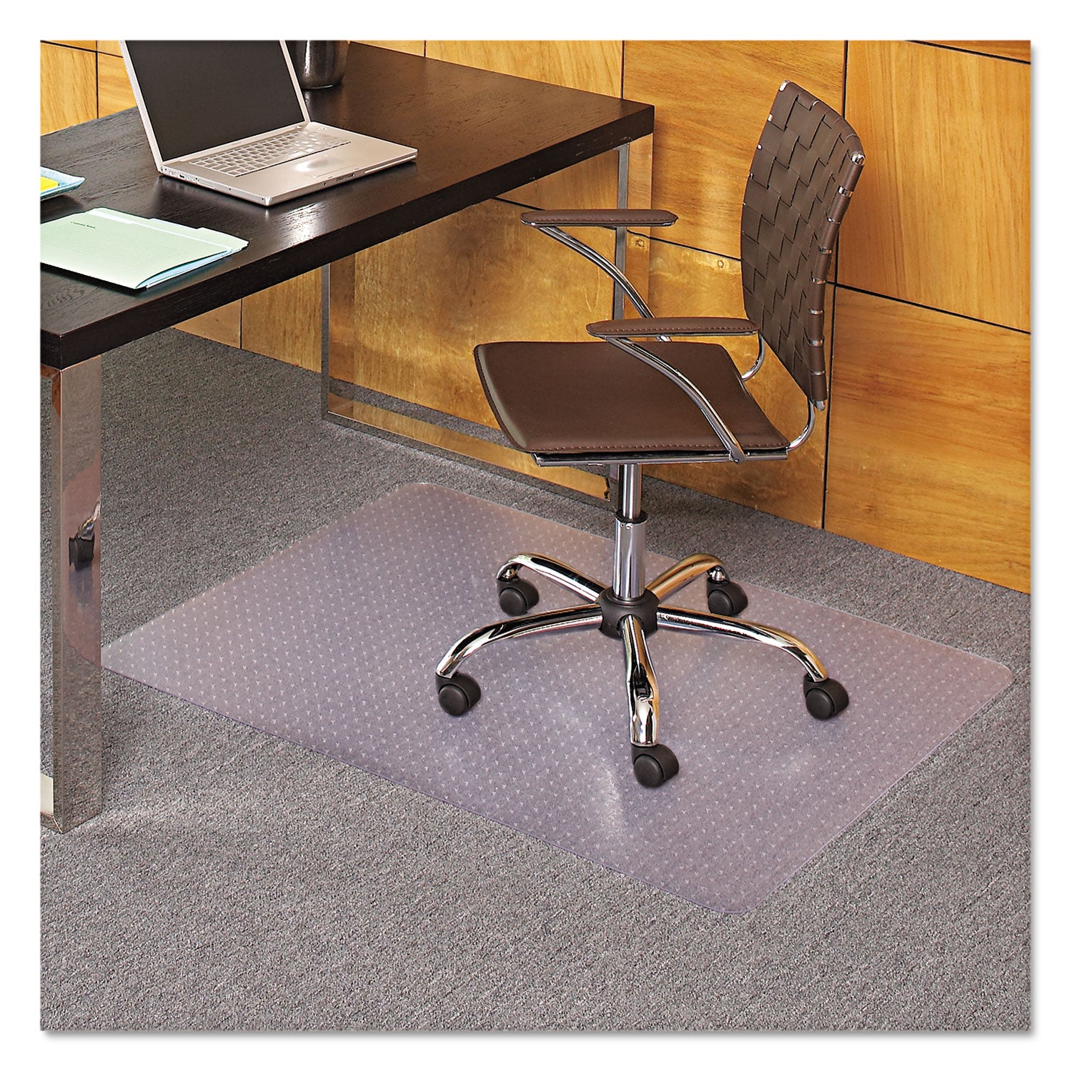 EverLife Light Use Chair Mat for Flat Pile Carpet, Rectangular, 36 x 44, Clear -