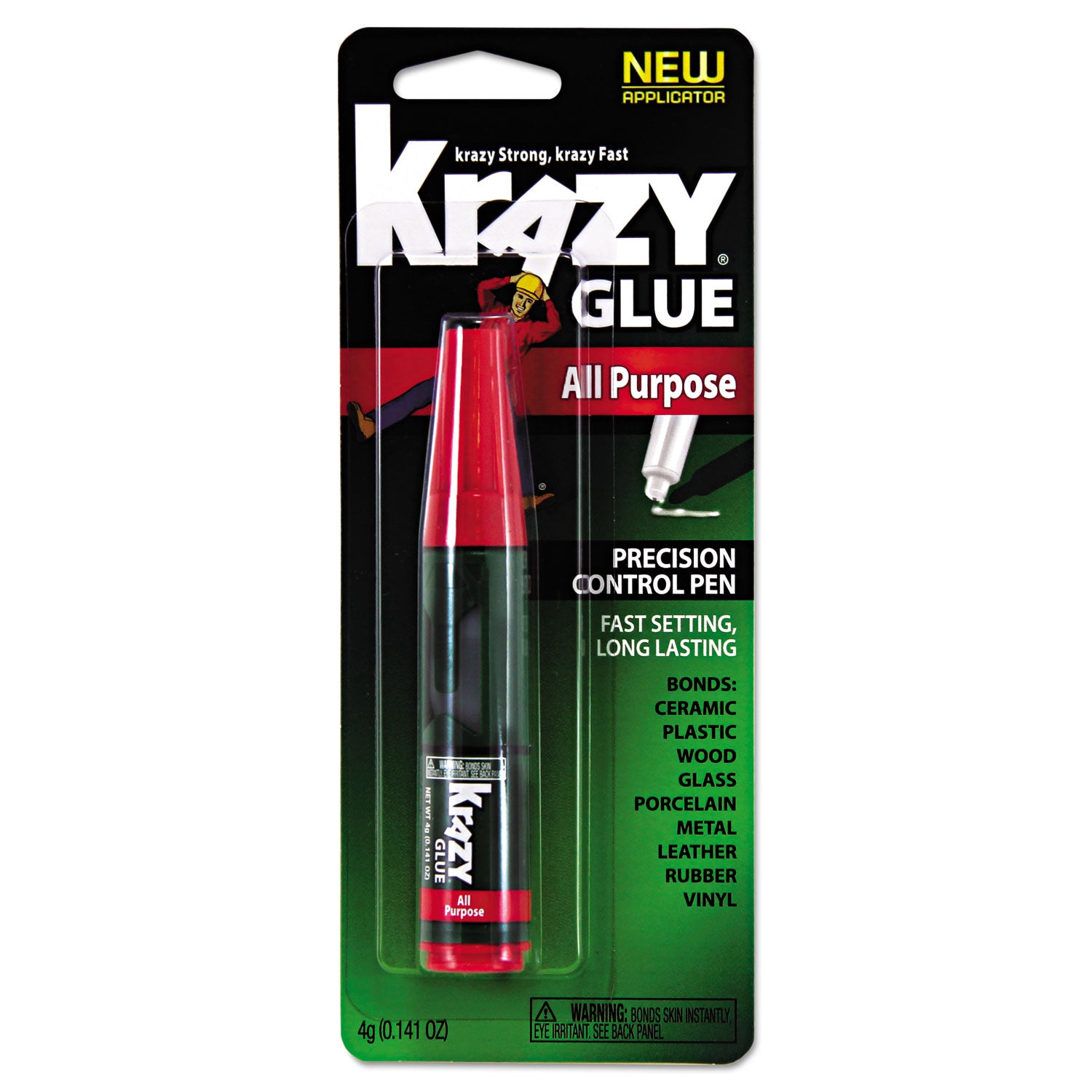 All Purpose Krazy Glue, 0.14 oz, Dries Clear -