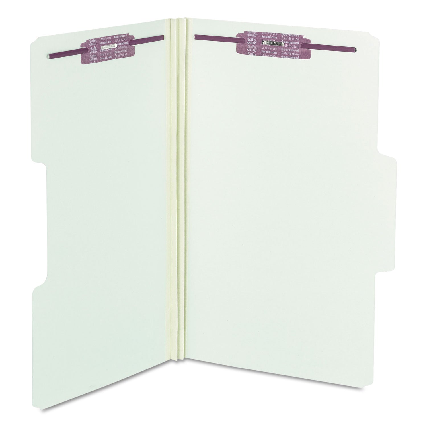 SuperTab Pressboard Fastener Folders with Two SafeSHIELD Fasteners, 2" Expansion, Legal Size, Gray-Green, 25/Box -