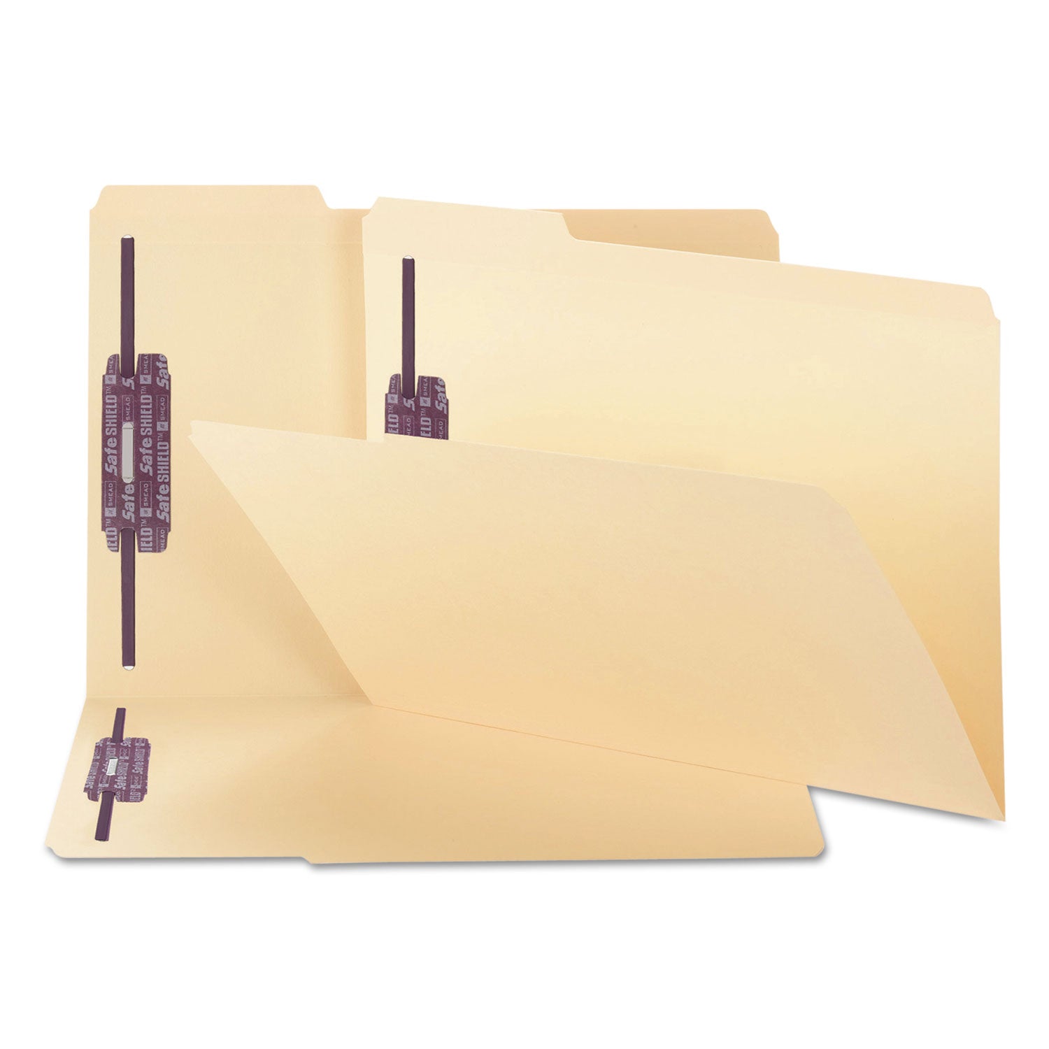 Manila Fastener Folders with SafeSHIELD Coated Fasteners, 0.75" Expansion, 2 Fasteners, Legal Size, Manila Exterior, 50/Box -