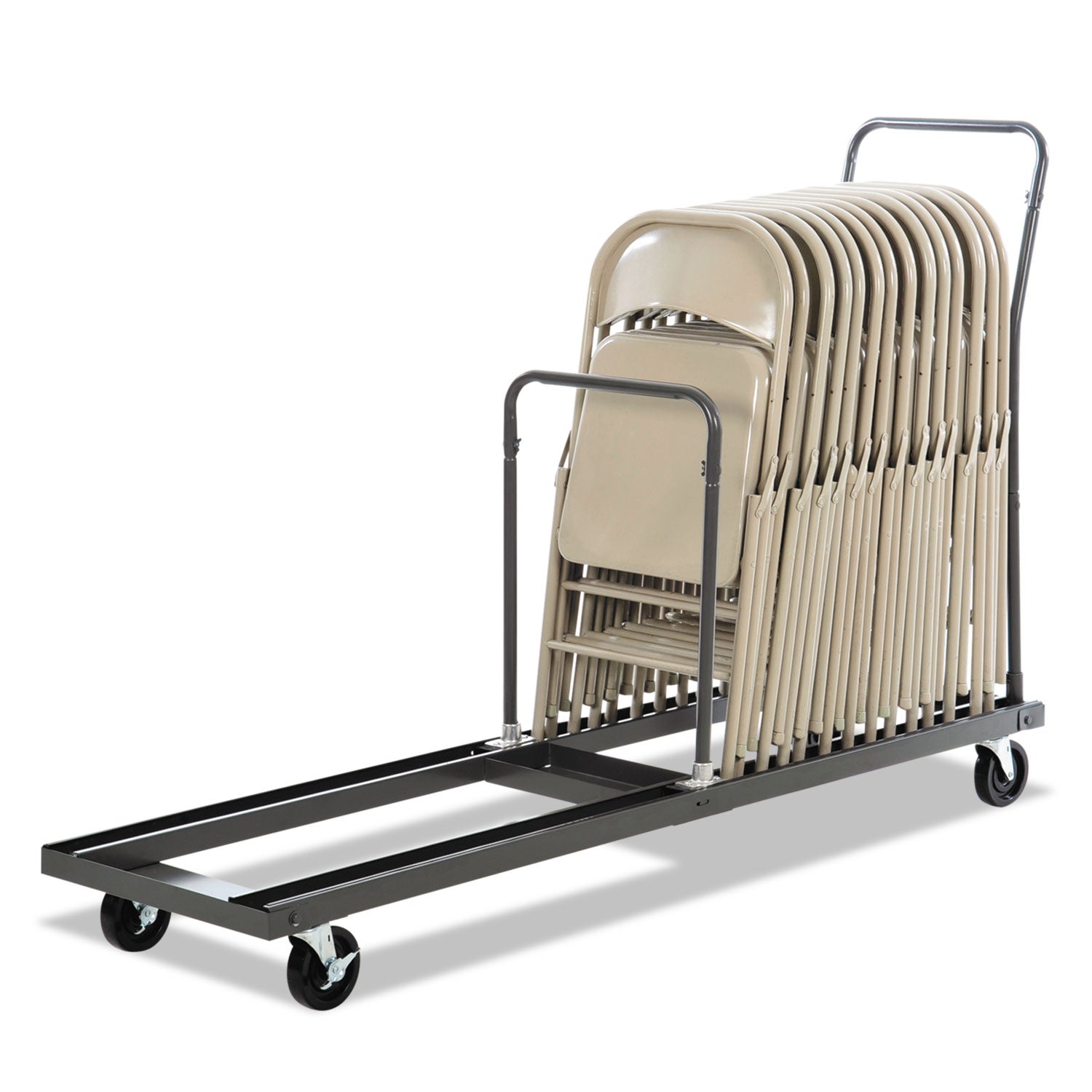 Chair/Table Cart, Metal, 600 lb Capacity, 20.86" x 50.78" to 72.04" x 43.3", Black - 2