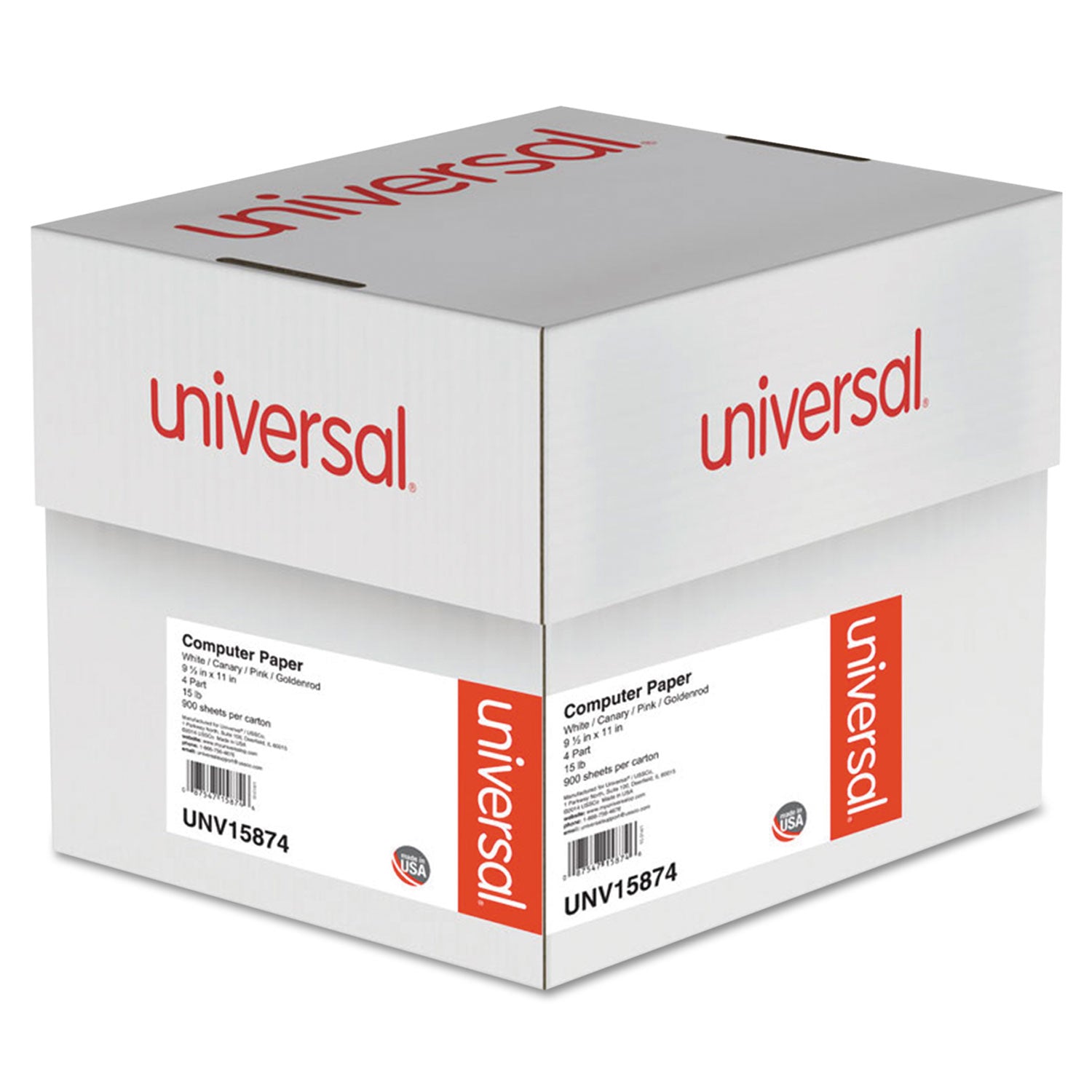 Printout Paper, 4-Part, 15 lb Bond Weight, 9.5 x 11, White/Canary/Pink/Buff, 900/Carton -