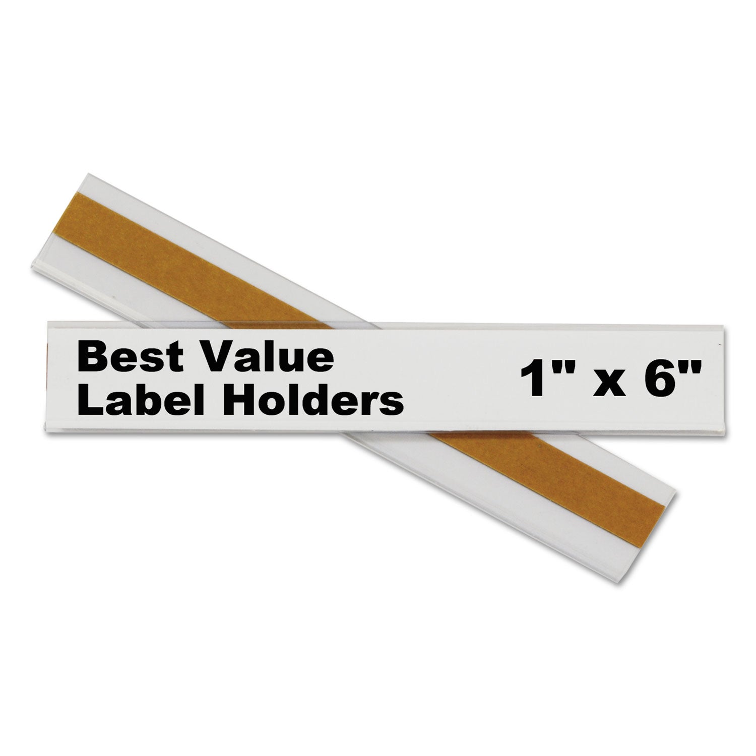 Self-Adhesive Label Holders, Top Load, 1 x 6, Clear, 50/Pack -