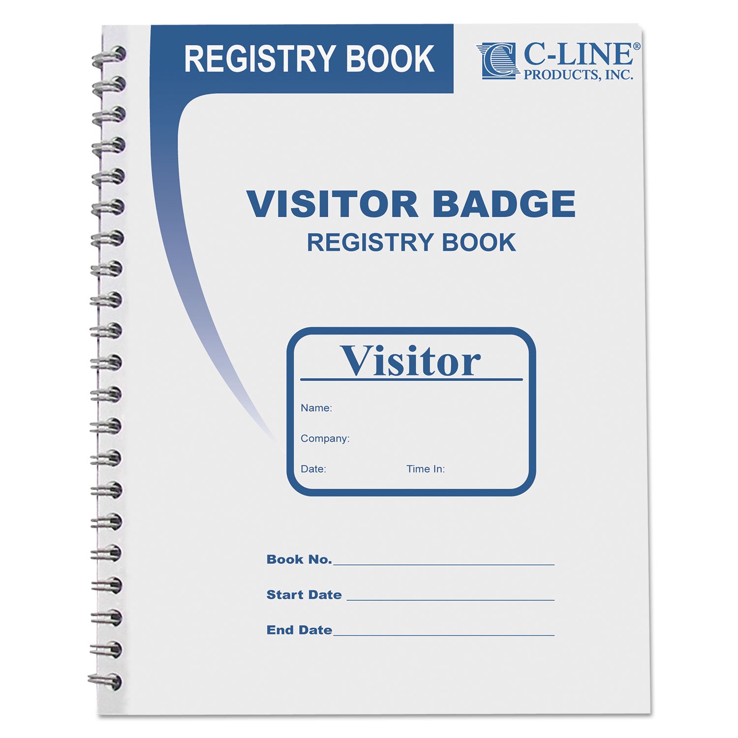 Visitor Badges with Registry Log, 3 5/8 x 1 7/8, White, 150 Badges/Box -