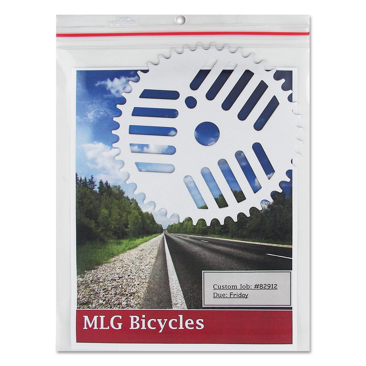 Industrial Zipper Seal Shop Ticket Holders, Vinyl, Clear, 55", 9 x 12, 15/Box -