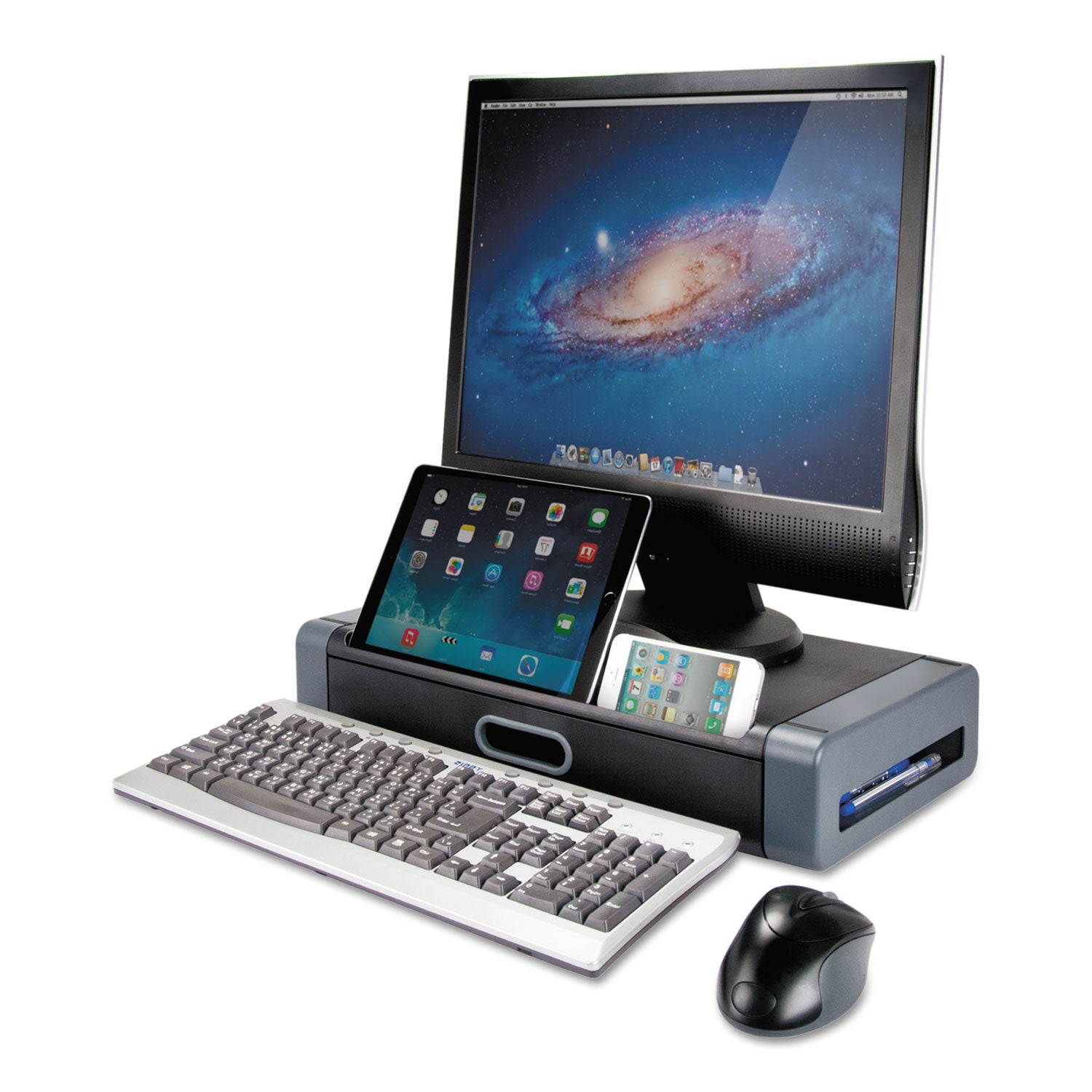 monitor-riser-19-x-11-x-4-black-gray-supports-20-lbs_ktkms760 - 2