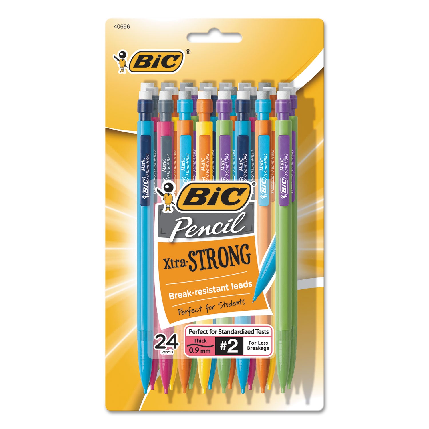 Xtra-Strong Mechanical Pencil Value Pack, 0.9 mm, HB (#2), Black Lead, Assorted Barrel Colors, 24/Pack -