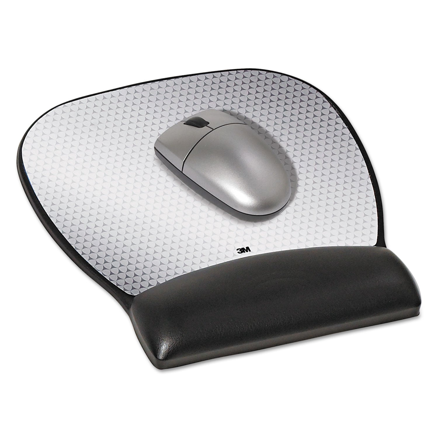 Antimicrobial Gel Large Mouse Pad with Wrist Rest, 9.25 x 8.75, Black -