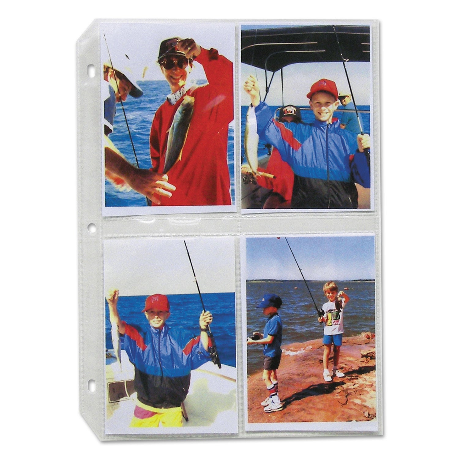 Clear Photo Pages for Eight 3.5 x 5 Photos, 3-Hole Punched, 11.25 x 8.13, 50/Box -